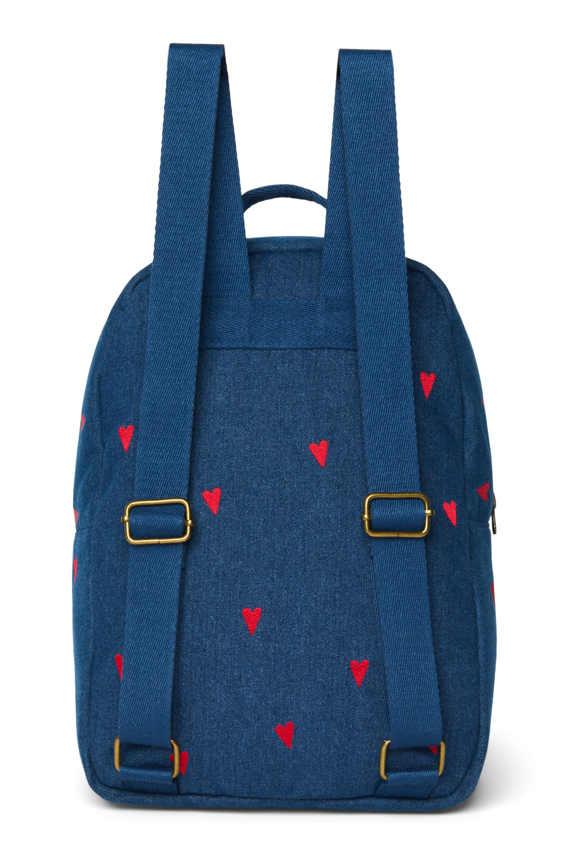 Studio Noos Denim Midi Rucksack Dark Blue Red Hearts Denim