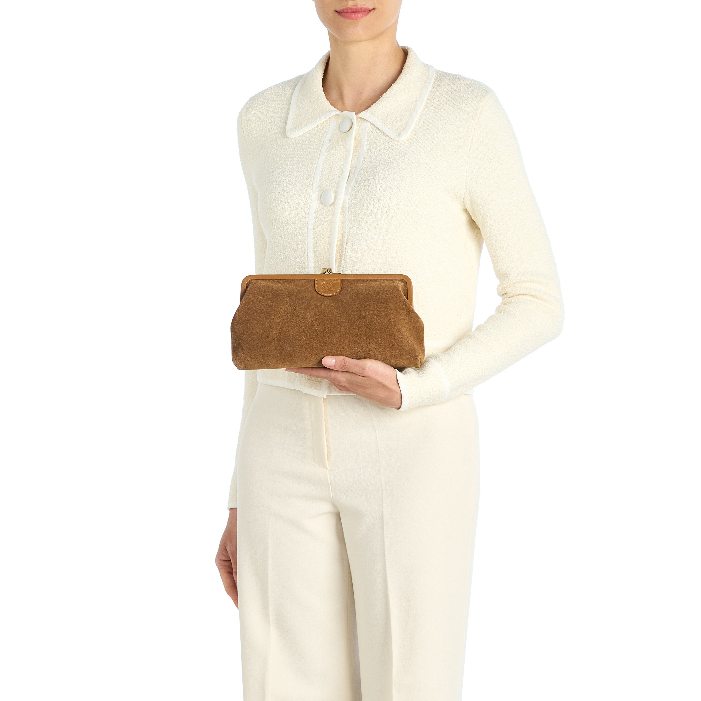 Il Bisonte Pochette Clutch Suede gianduia