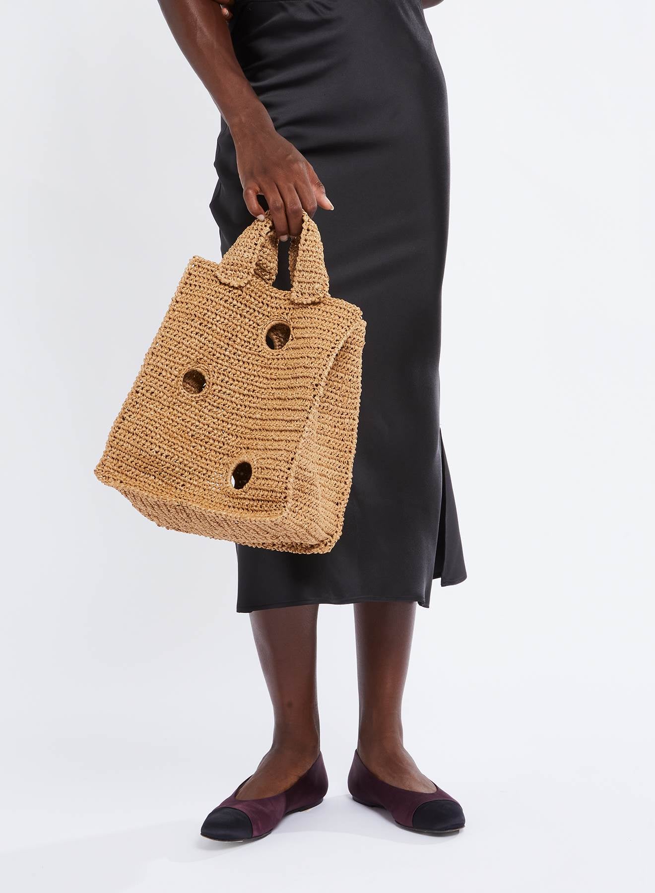 Maria la Rosa Hole WBS24.15 Tasche Tabacco Rafia