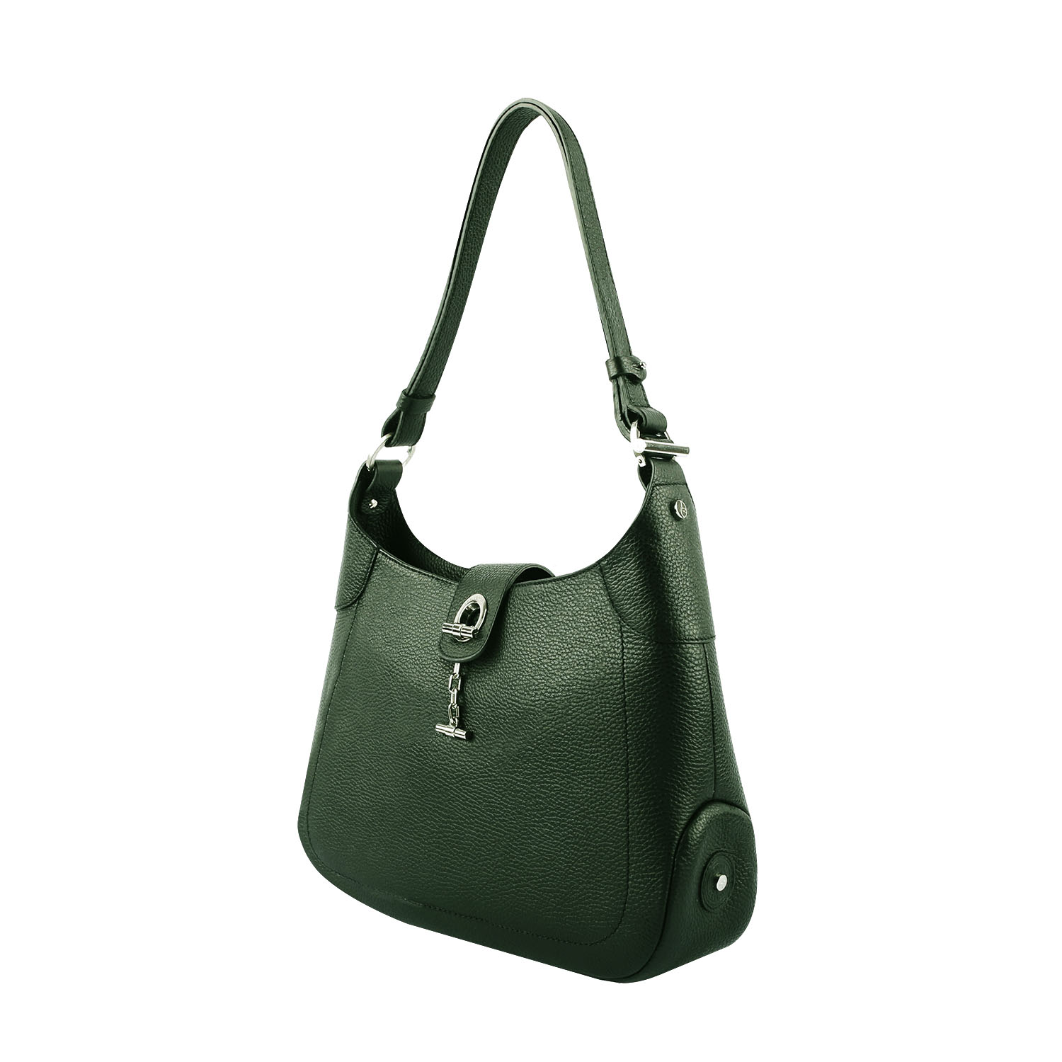Lamarthe Paris Umhängetasche Leder Khaki Vollleder