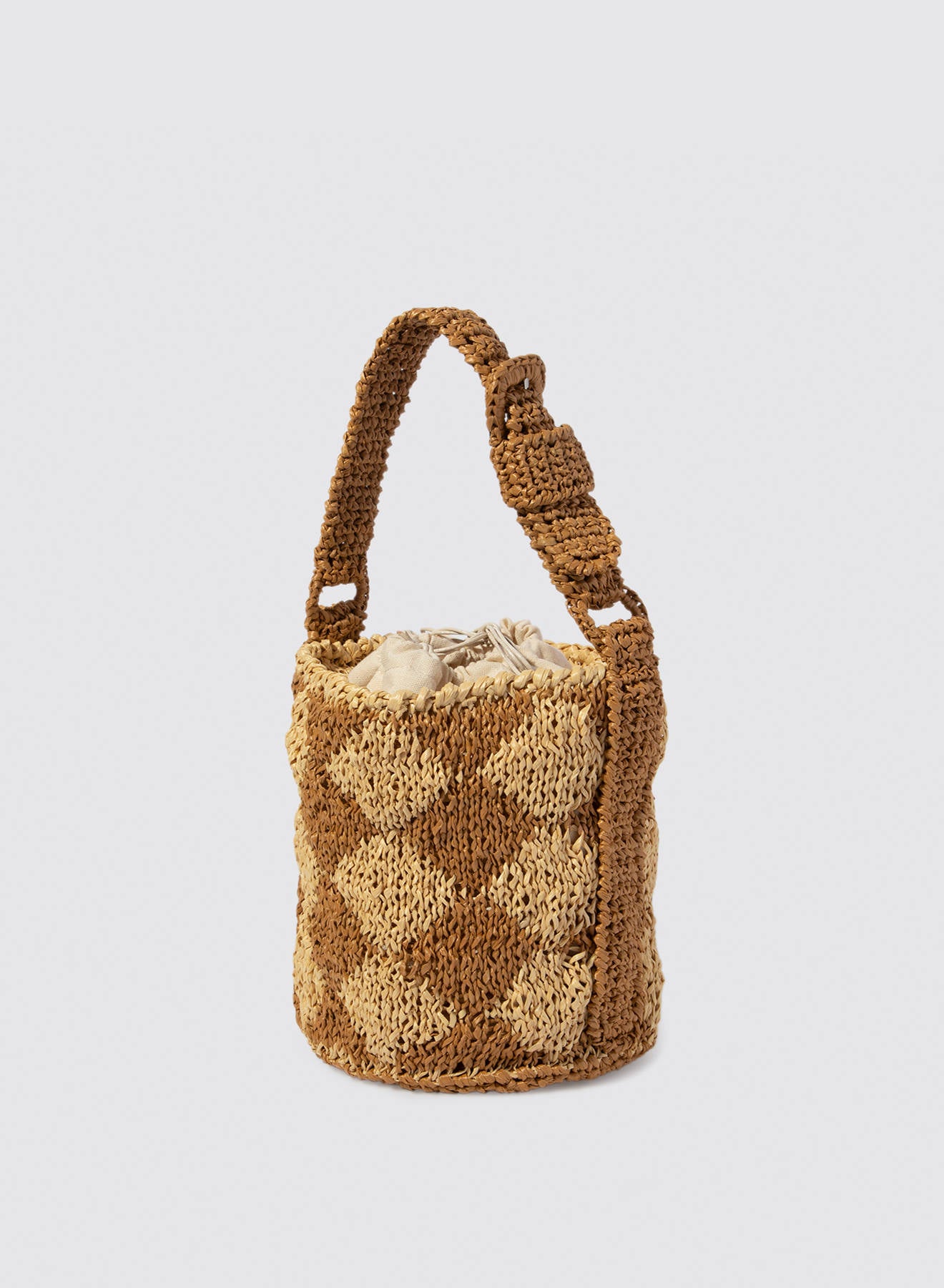 Maria la Rosa Ottawa Mini Bucket Tasche Natural Raffia