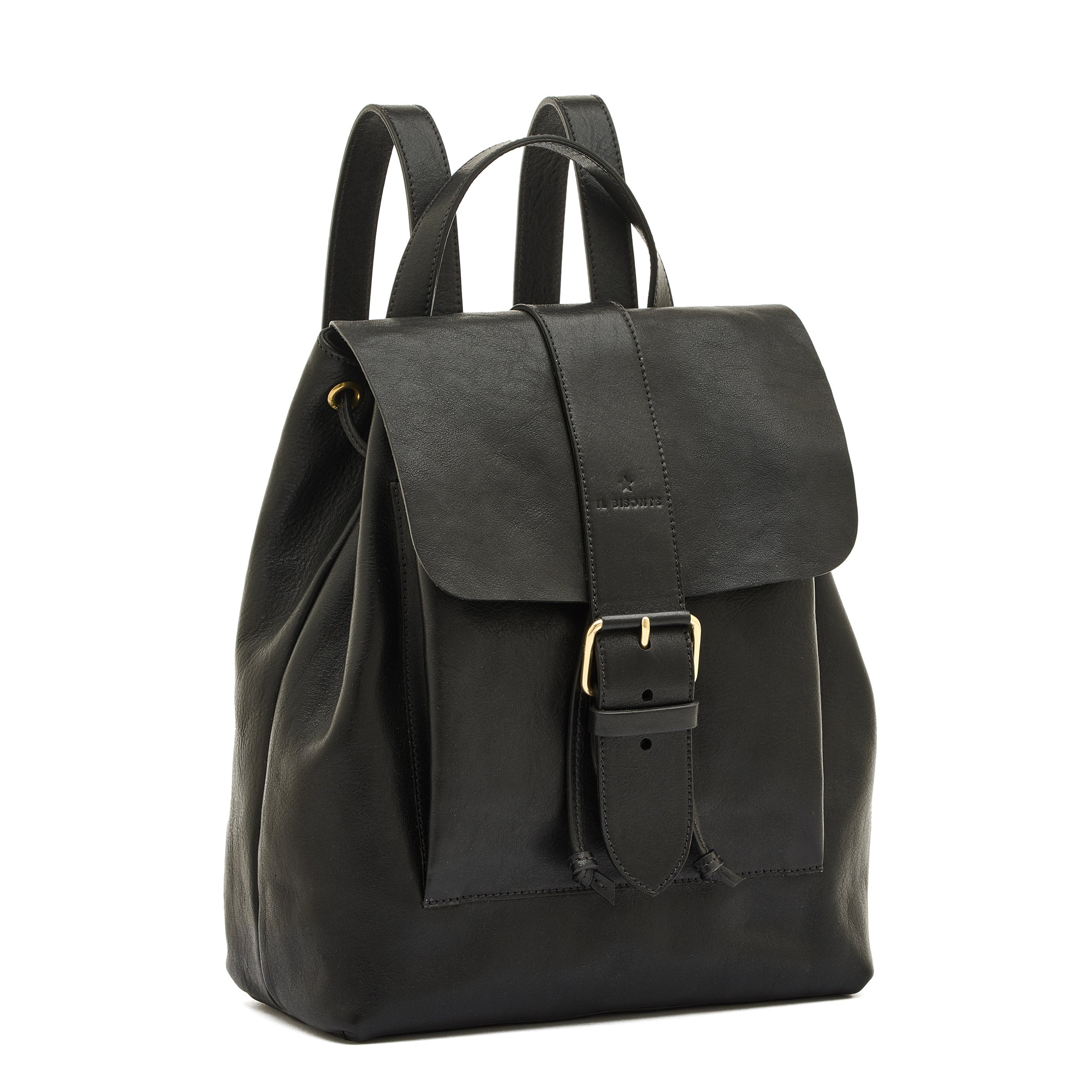 Il Bisonte Linea 1990 Rucksack Schwarz Vollleder