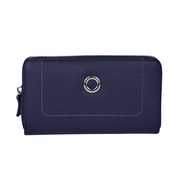 Lamarthe Paris Geldbörse marineblau Spaltleder