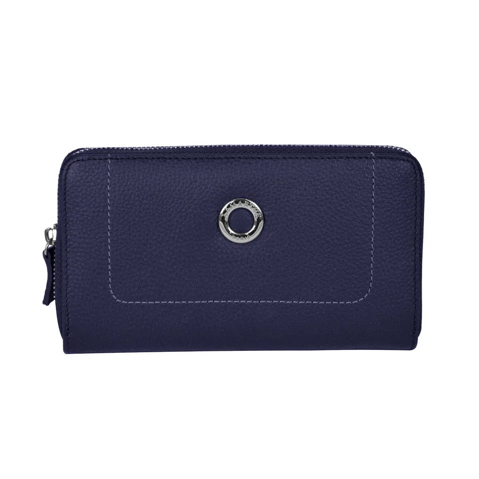 Lamarthe Paris Geldbörse marineblau Spaltleder