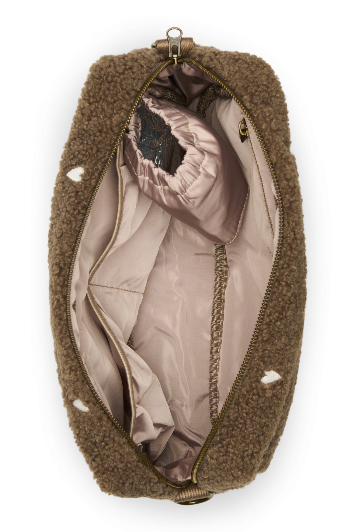 Studio Noos Teddy Stroller Organizer Kinderwagentasche Brown Hearts