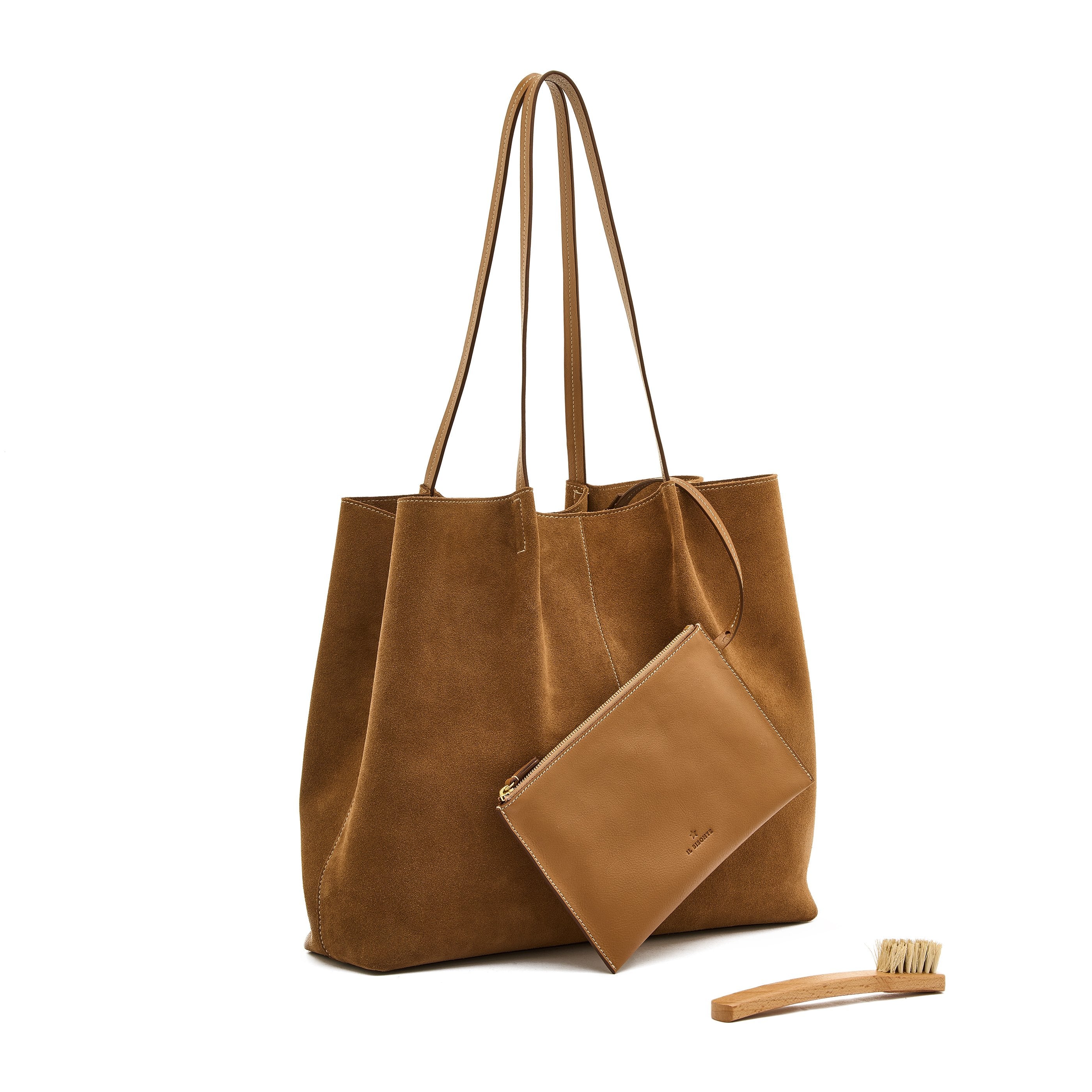 Il Bisonte Nina Shopping Tote Suede gianduia Rind