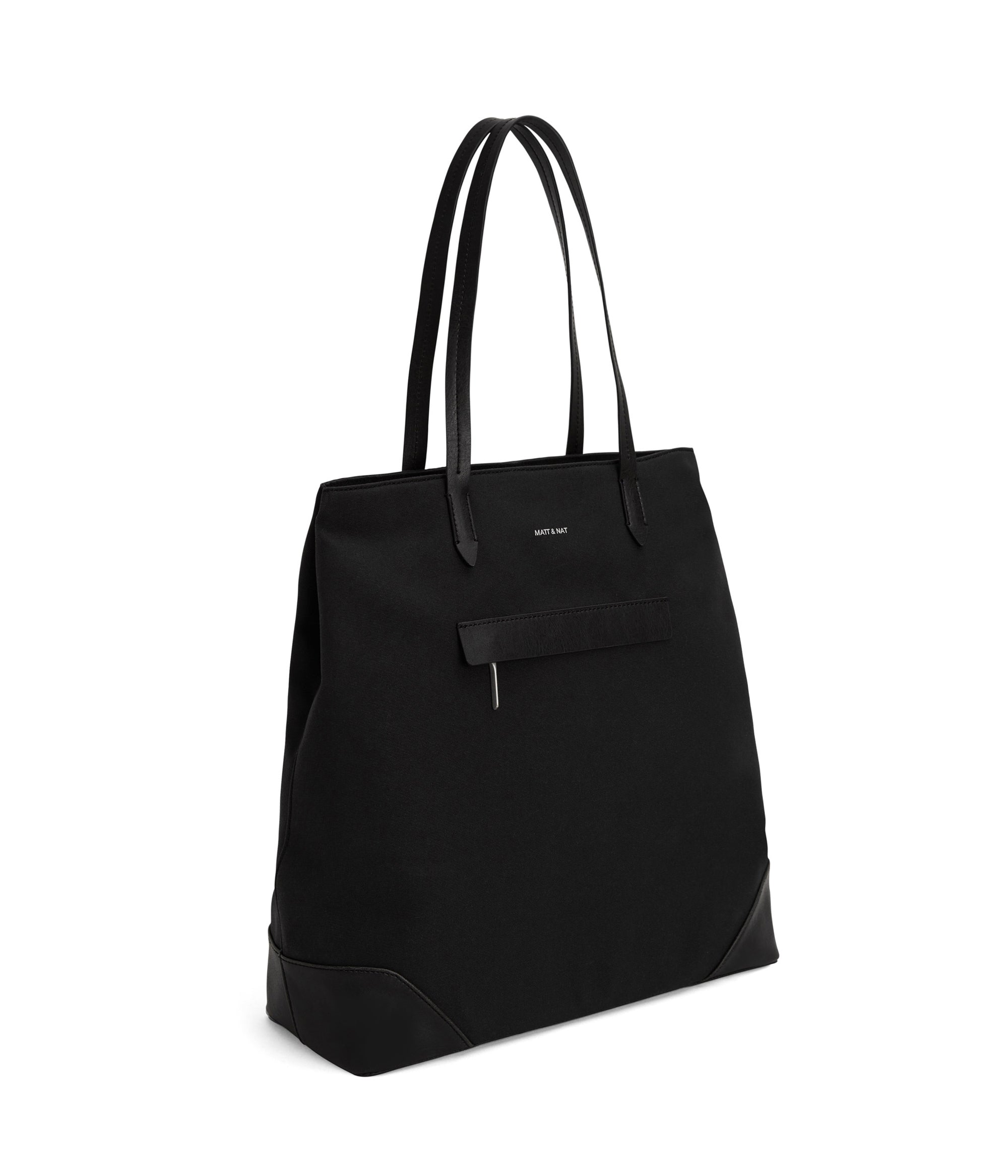 Matt & Nat Leiden Canvas Shopper Schwarz Laptop