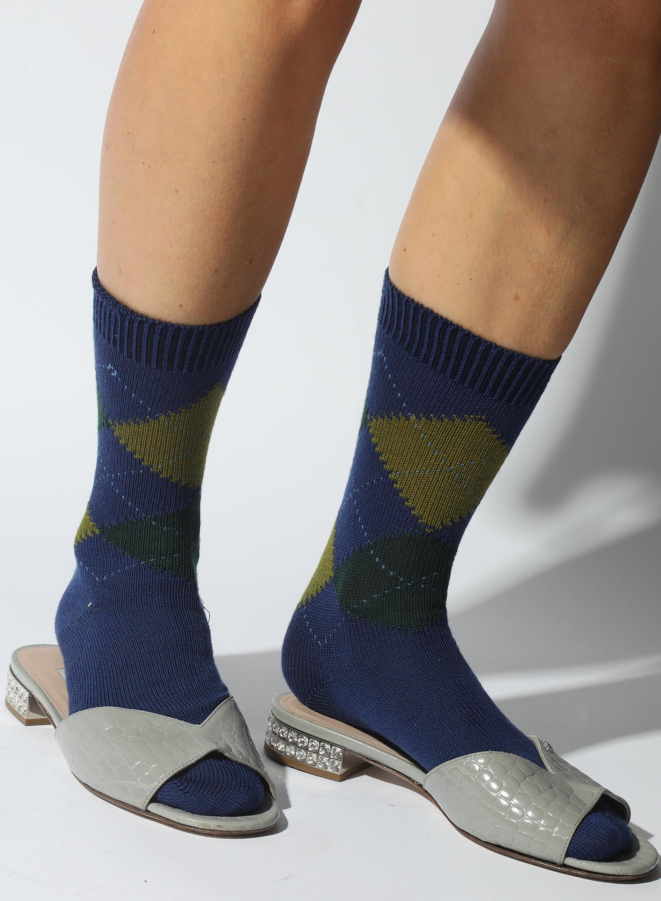Maria la Rosa Hong Socken Blau Merinowolle