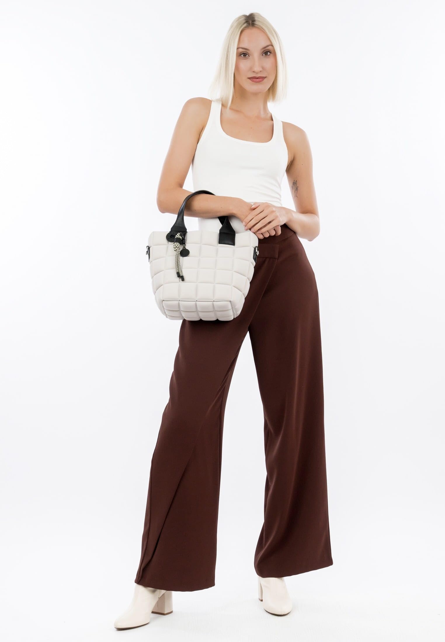 SURI FREY Jancy Cityshopper S Handtasche hellgrau gesteppt