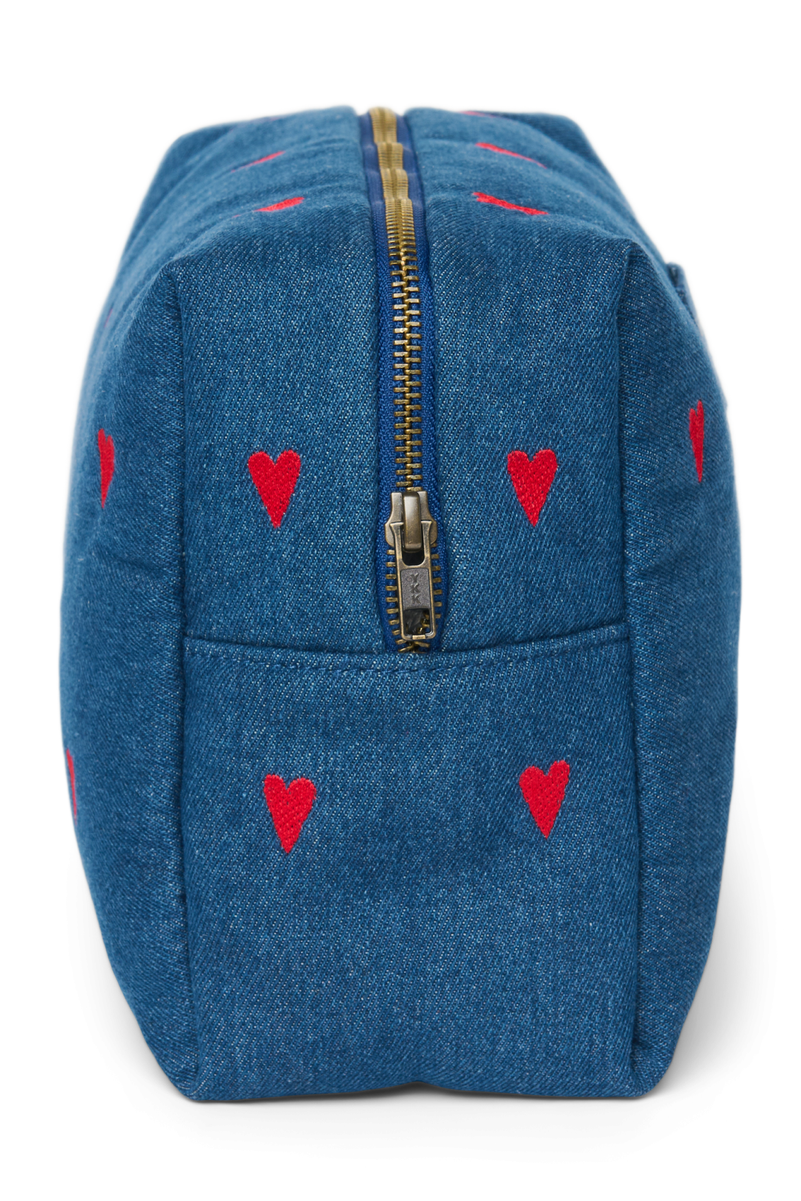 Studio Noos Denim Toiletry Bag Kulturtasche Dunkelblau Rot