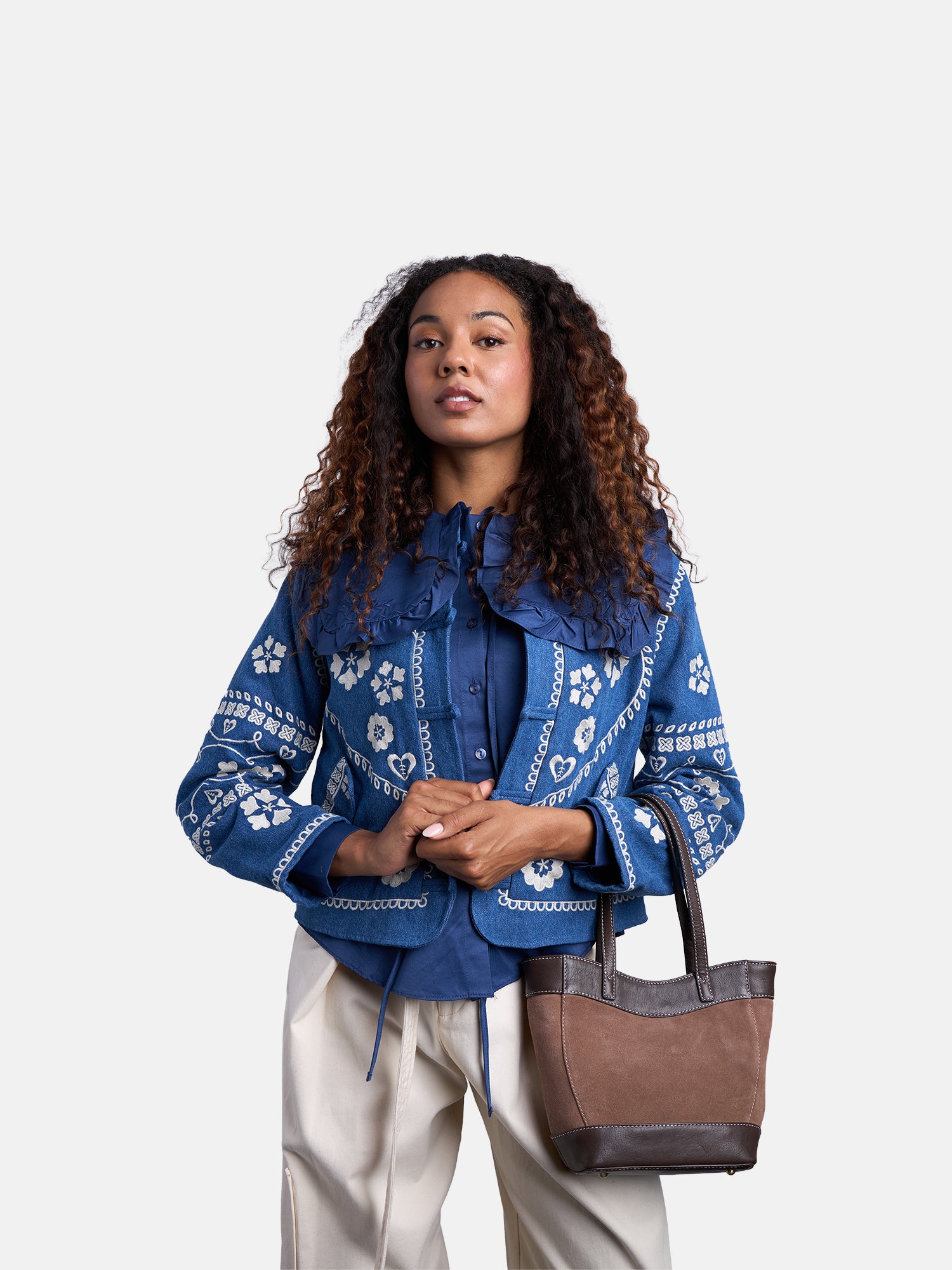 RE:DESIGNED Sol Small Handtasche Grau Vollleder