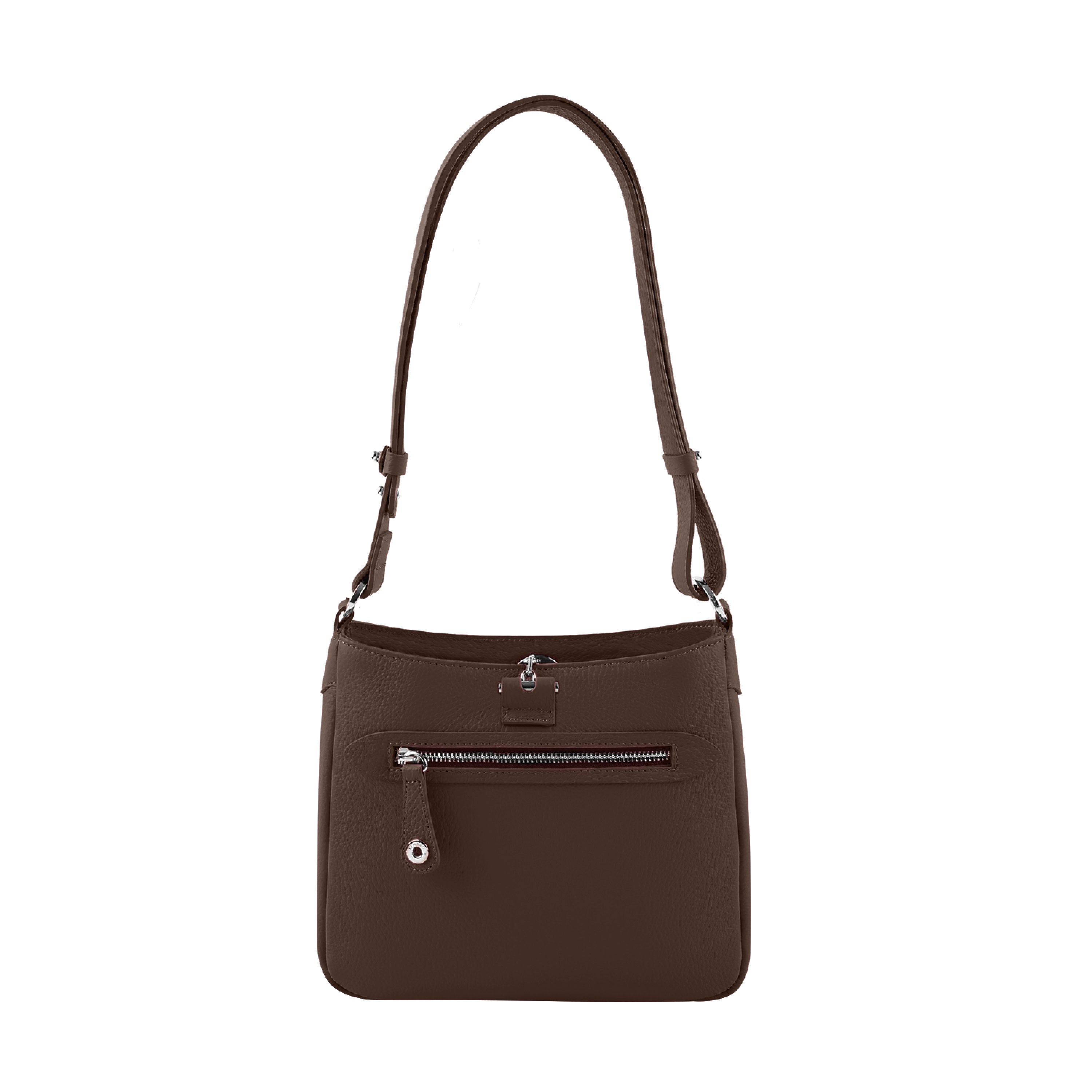 Lamarthe Paris Umhängetasche Braun Vollleder 24,5 cm