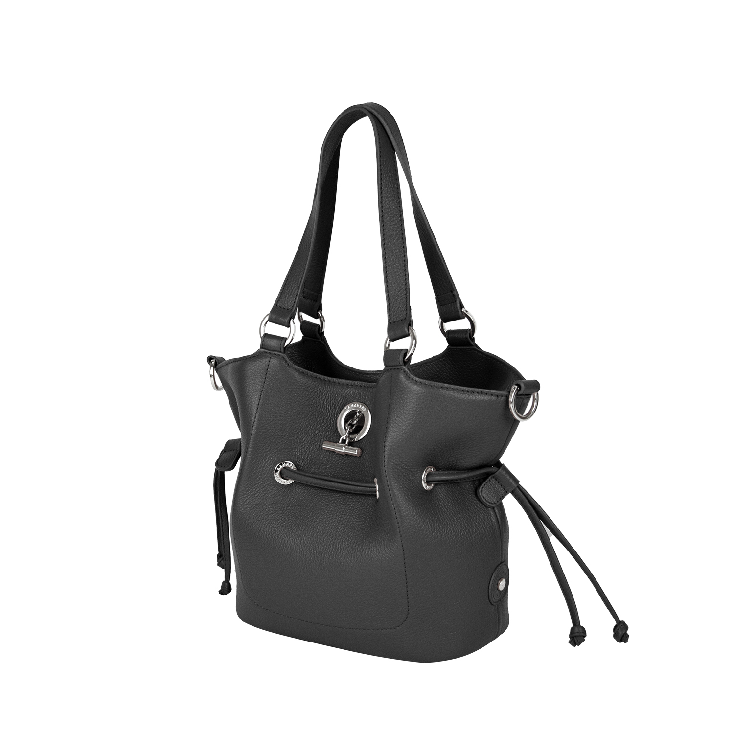 Lamarthe Paris Handtasche S Schwarz Vollleder
