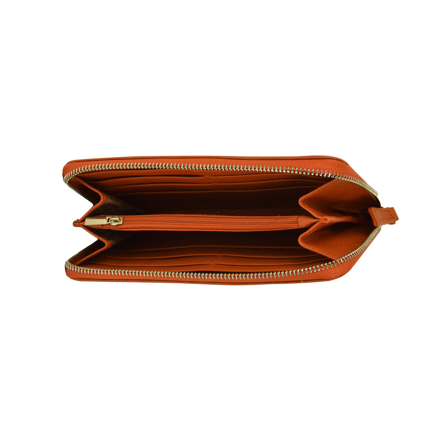 Lamarthe Paris Geldbörse Orange Spaltrindsleder