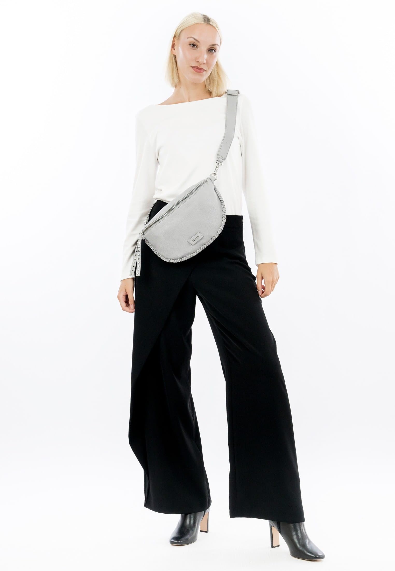 SURI FREY Franzy Handbag with Zipper Umhängetasche Hellgrau