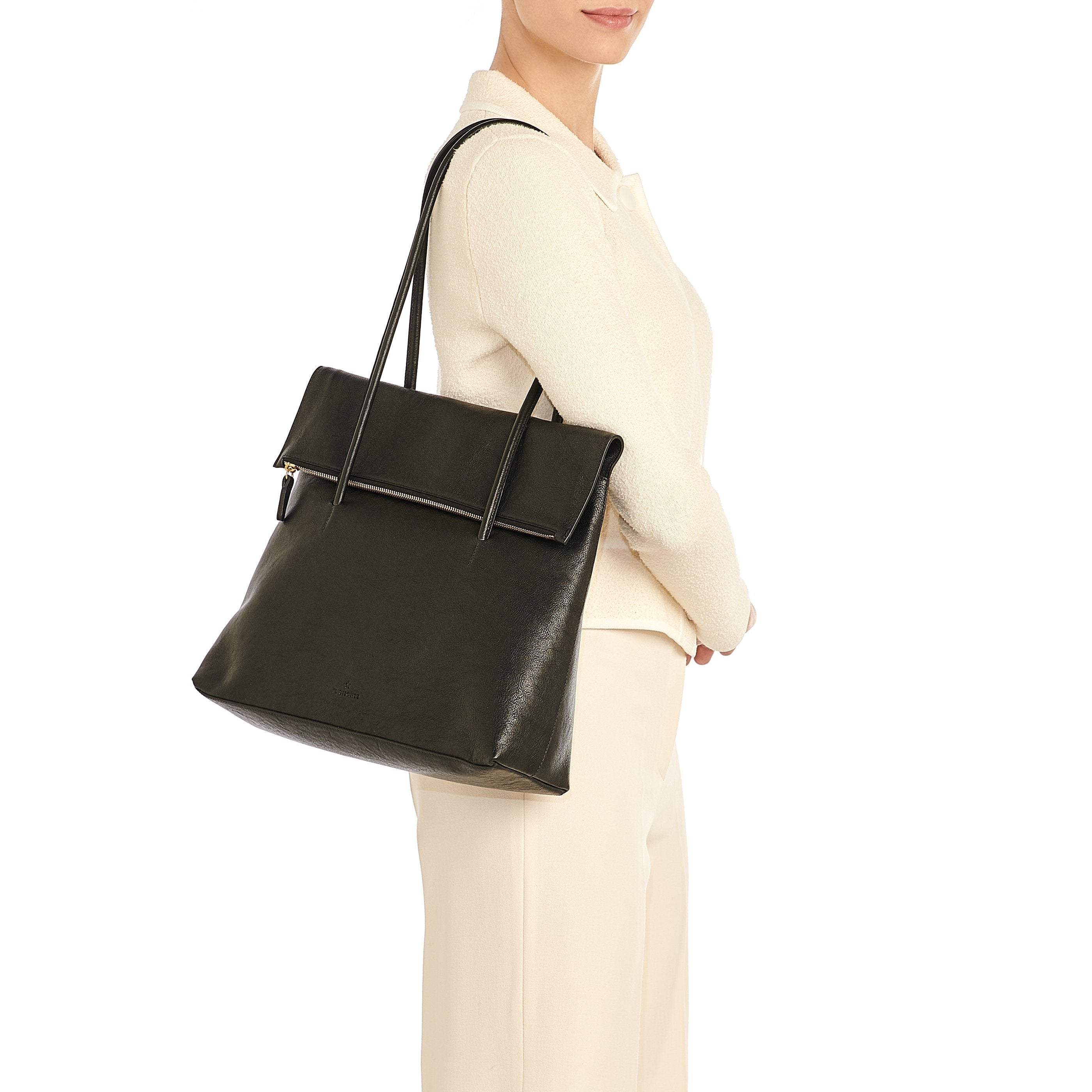 Il Bisonte Anna Shopper schwarz Rindsleder
