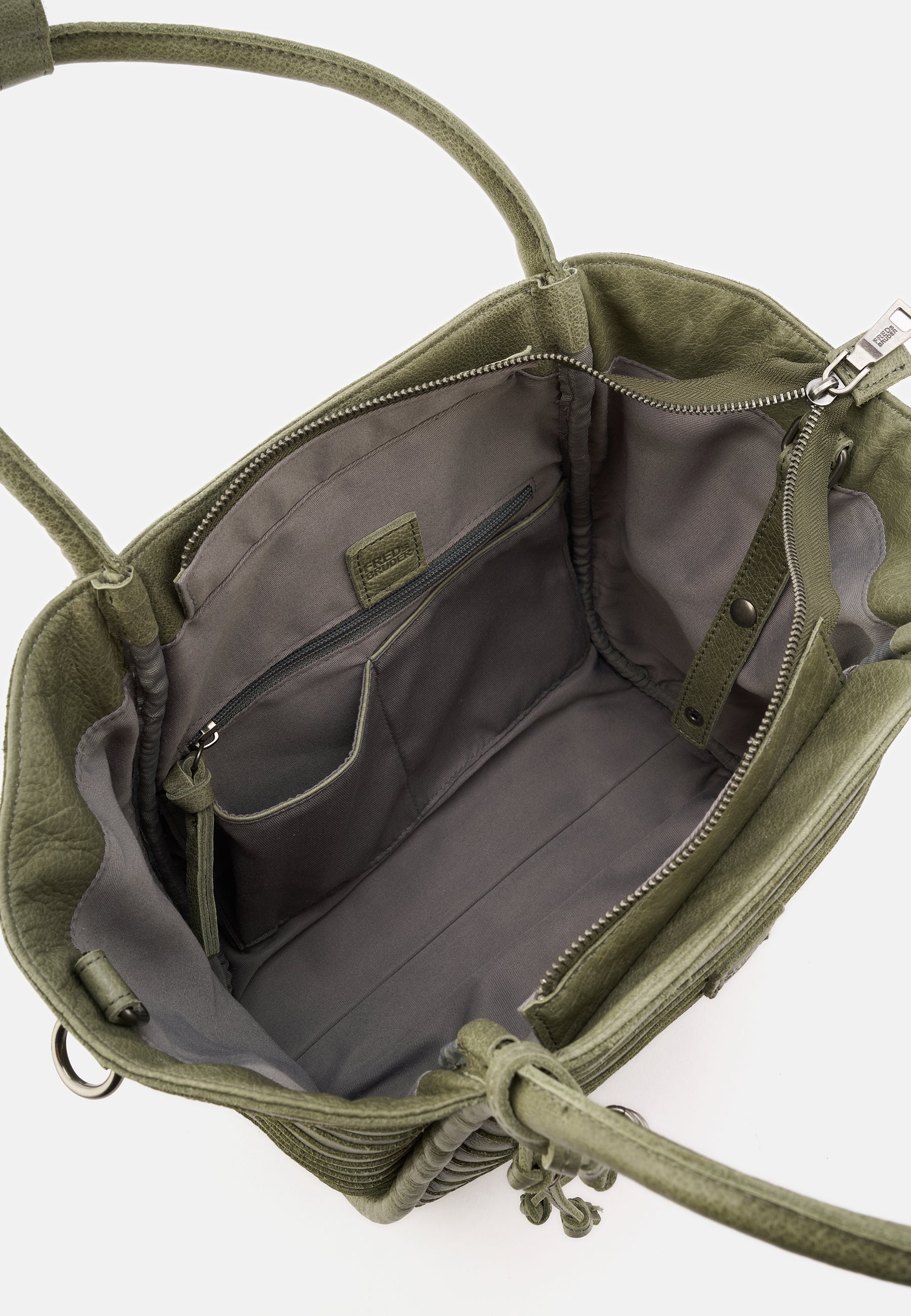 FREDsBRUDER All In Layer Shopper Tasche schwarz Rindsleder