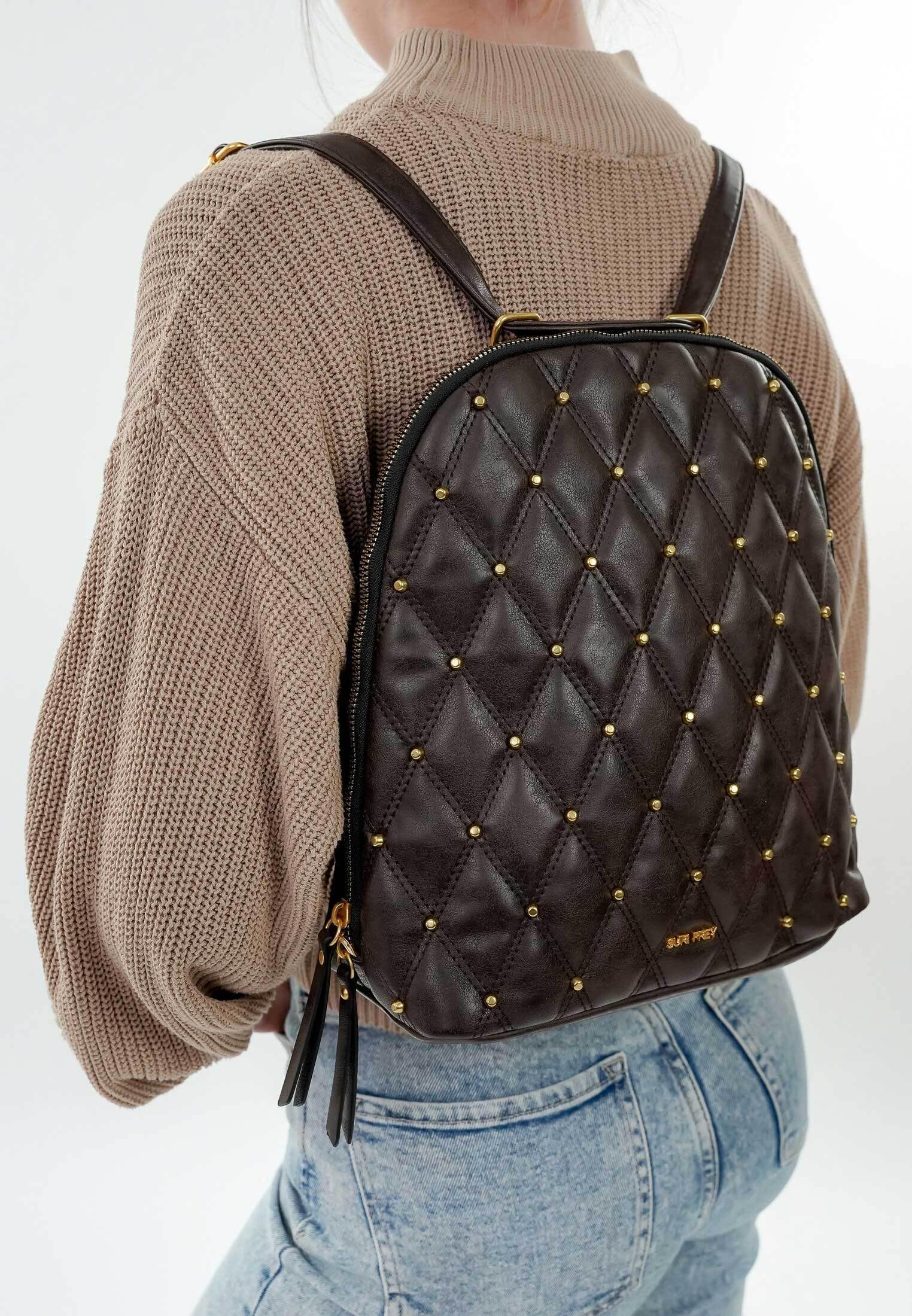 SURI FREY Corey Backpack M Rucksack Braun A4
