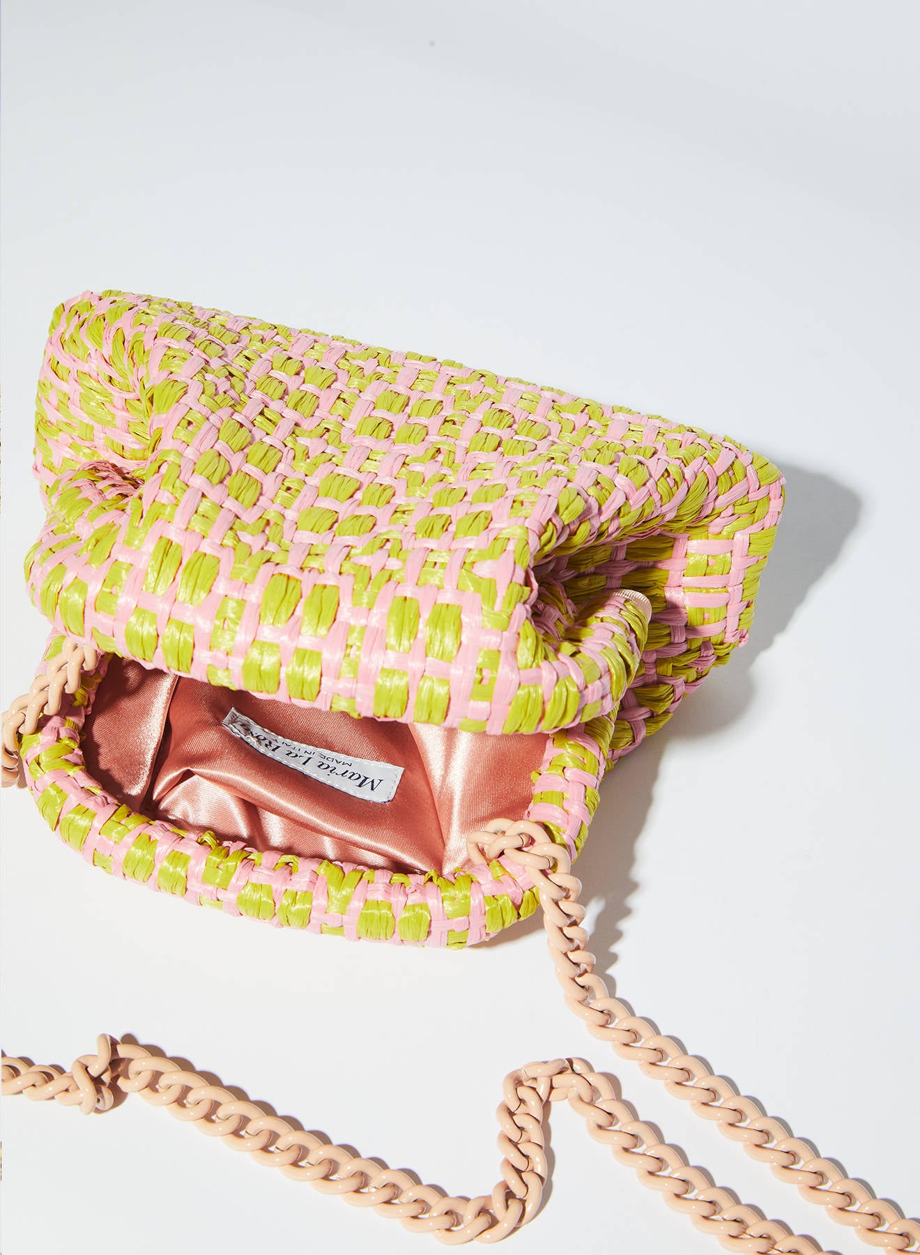 Maria la Rosa Stella Mini Clutch Rosa Rafia