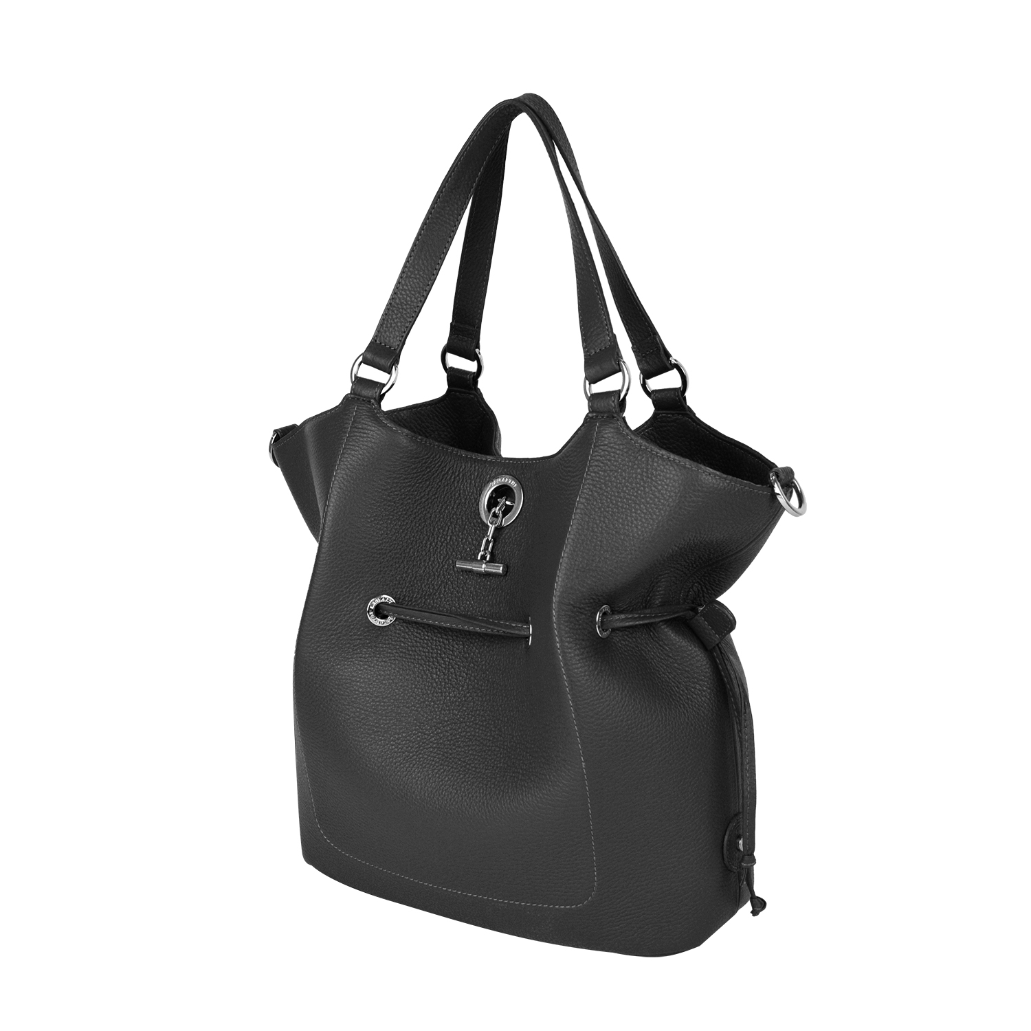 Lamarthe Paris M Schultertasche Schwarz Vollleder