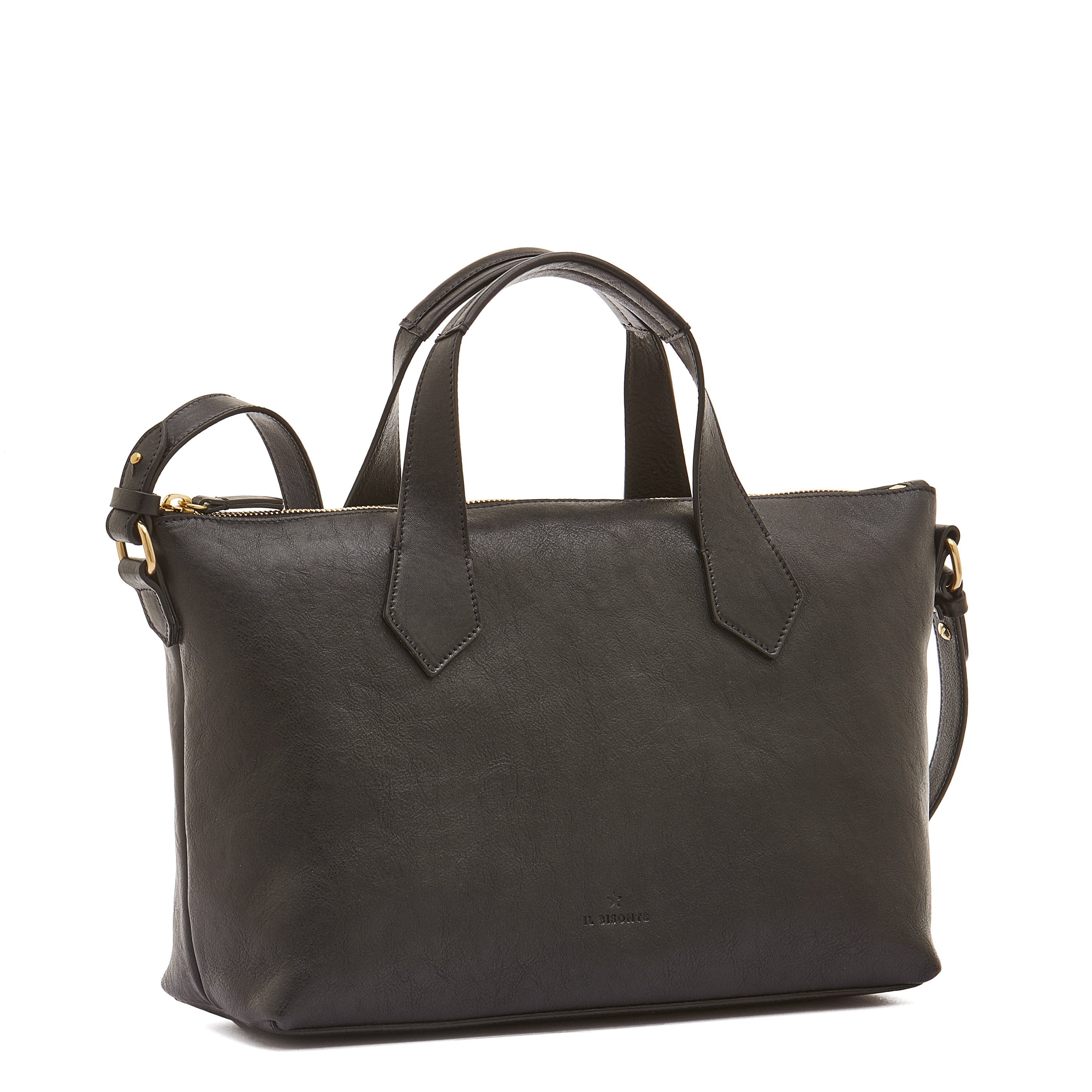 Il Bisonte Le Laudi Handtasche schwarz Vollleder