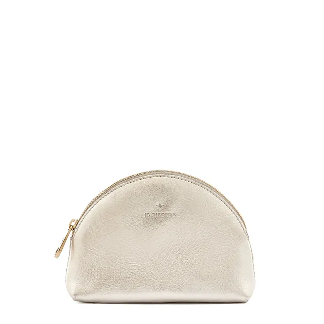 Il Bisonte Bigallo Pouch Vollleder Platin metallisiert