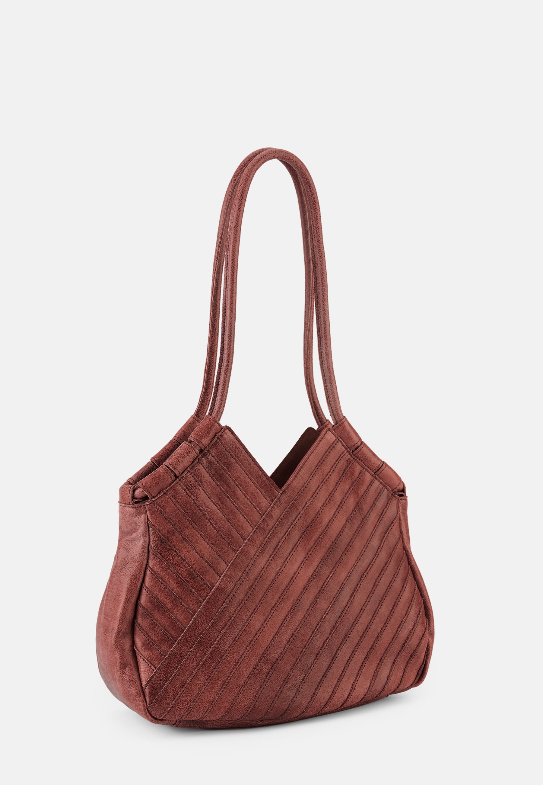 FREDsBRUDER Criss-Cross Hobo Tasche schwarz genarbtes Leder