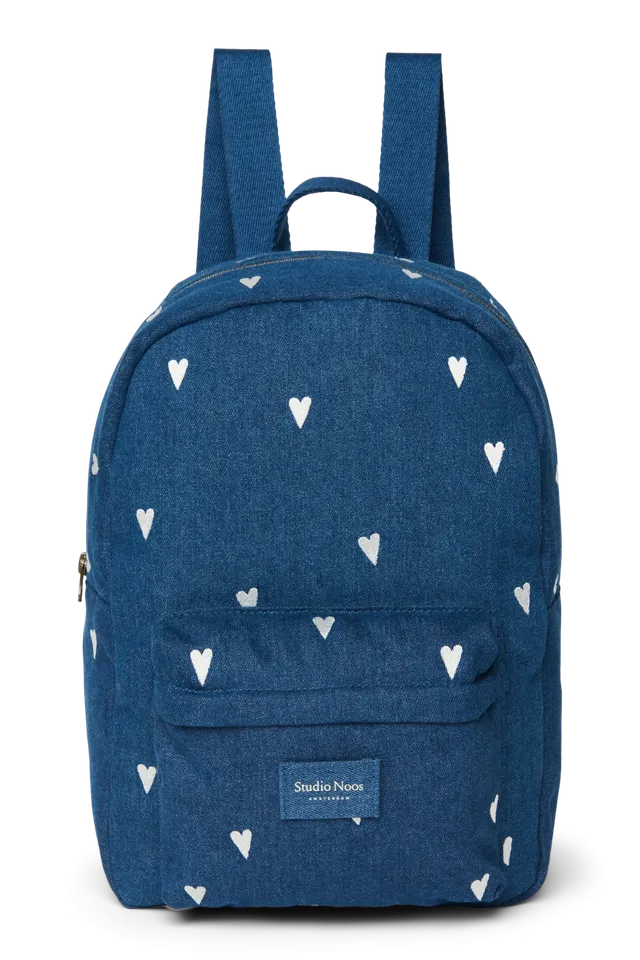 Studio Noos Denim Midi Rucksack Dunkelblau Herzen