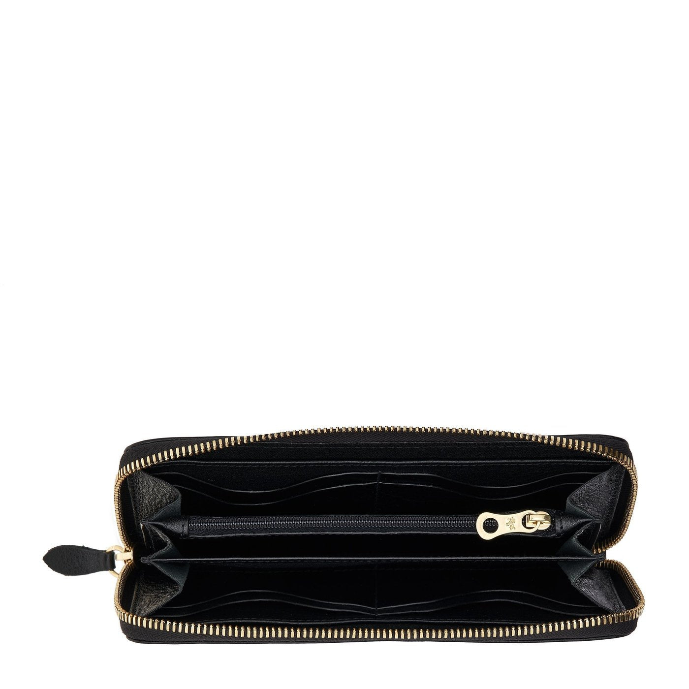 Il Bisonte Ametista Zip-Geldbörse Damen schwarz Leder