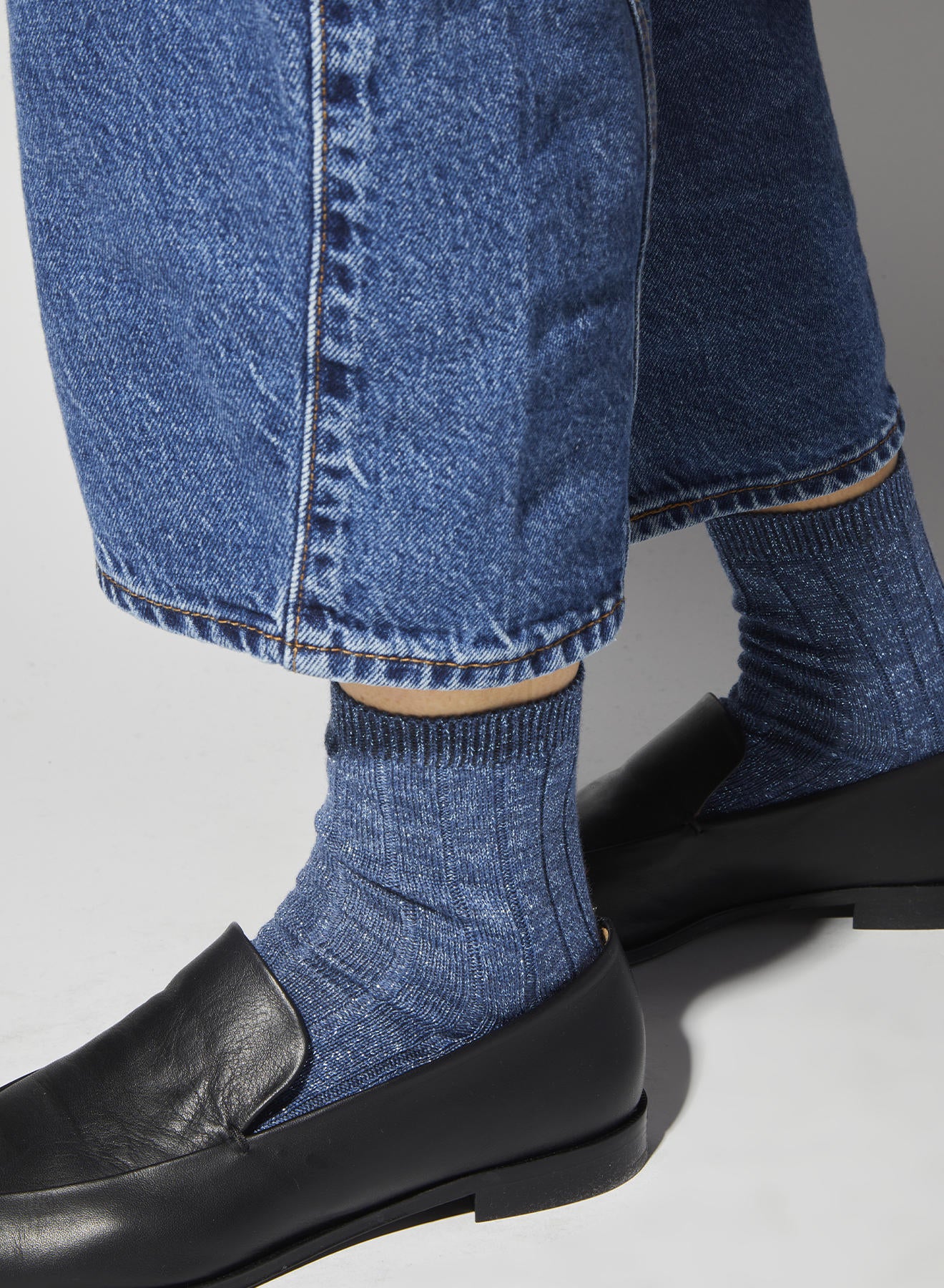 Maria la Rosa WS0A2UN2260 Socken Navy Lurex Glitzer