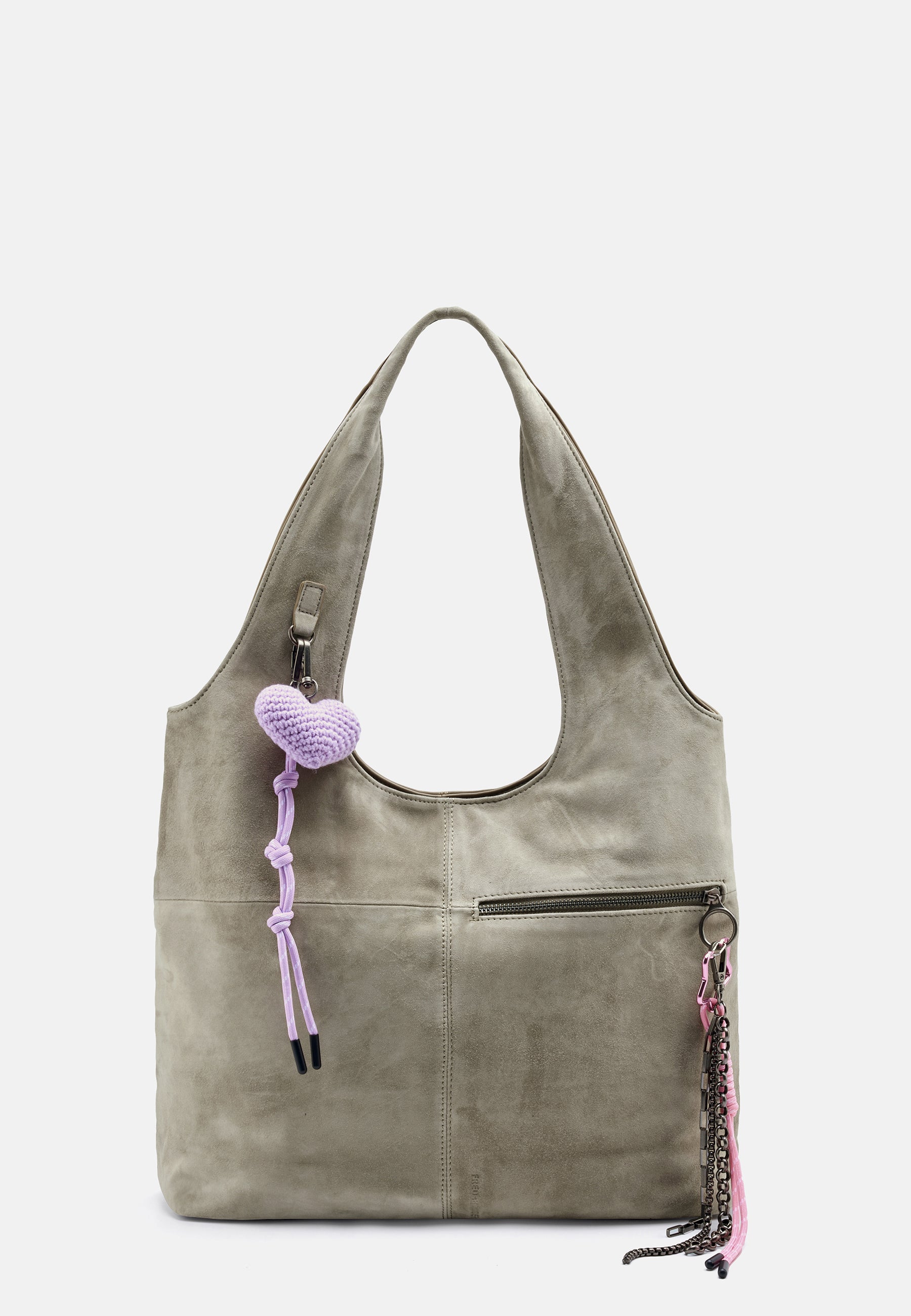 FREDsBRUDER Beautiful Mess Hobo Tasche taupe Wildleder