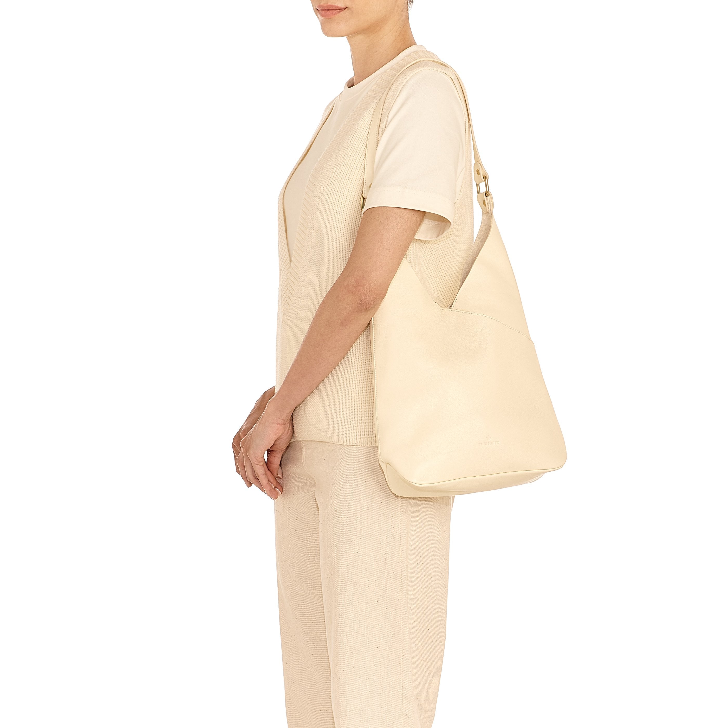 Il Bisonte Malibu Schultertasche Vollleder Latte