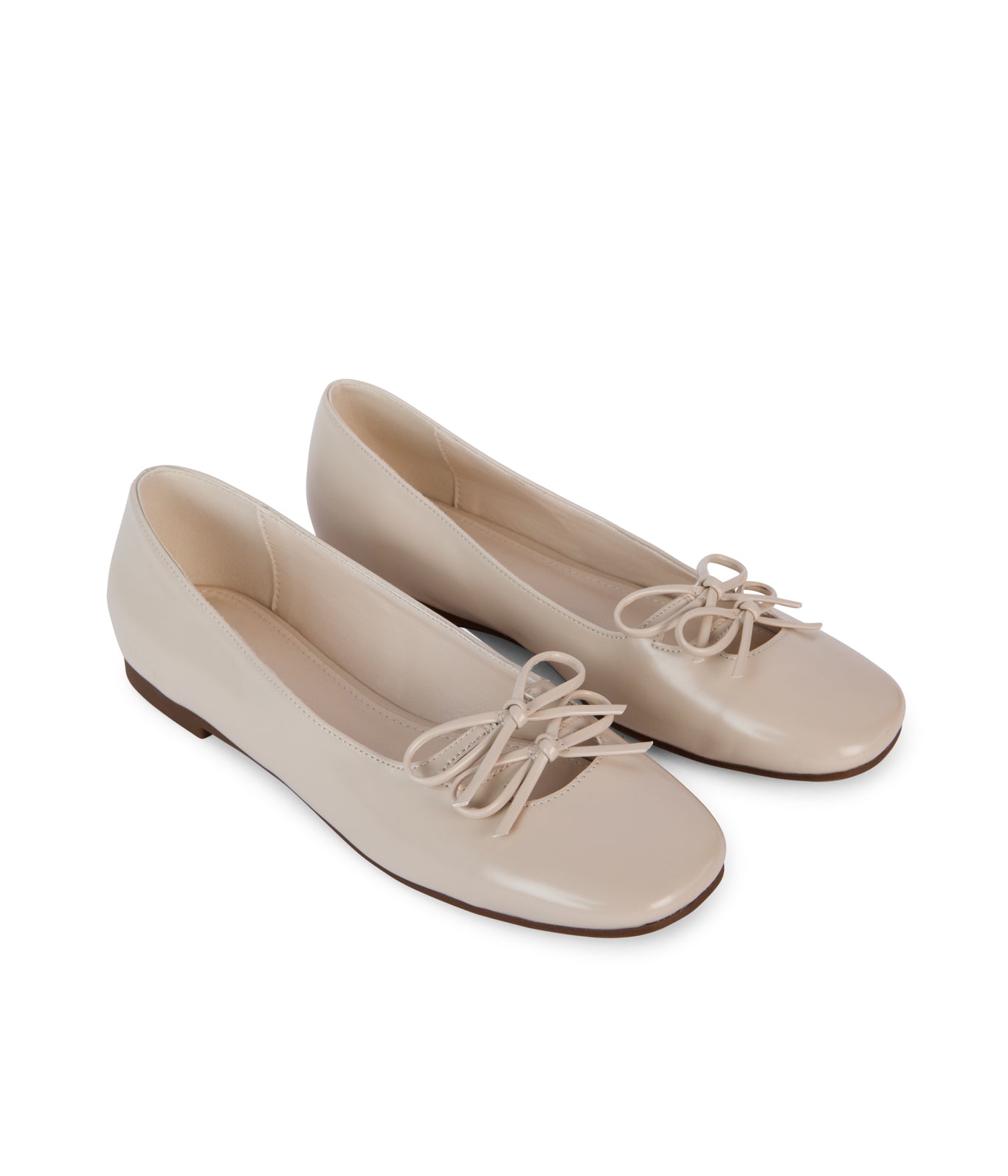 Matt & Nat Less Ballerinas Schwarz Lackleder-Optik