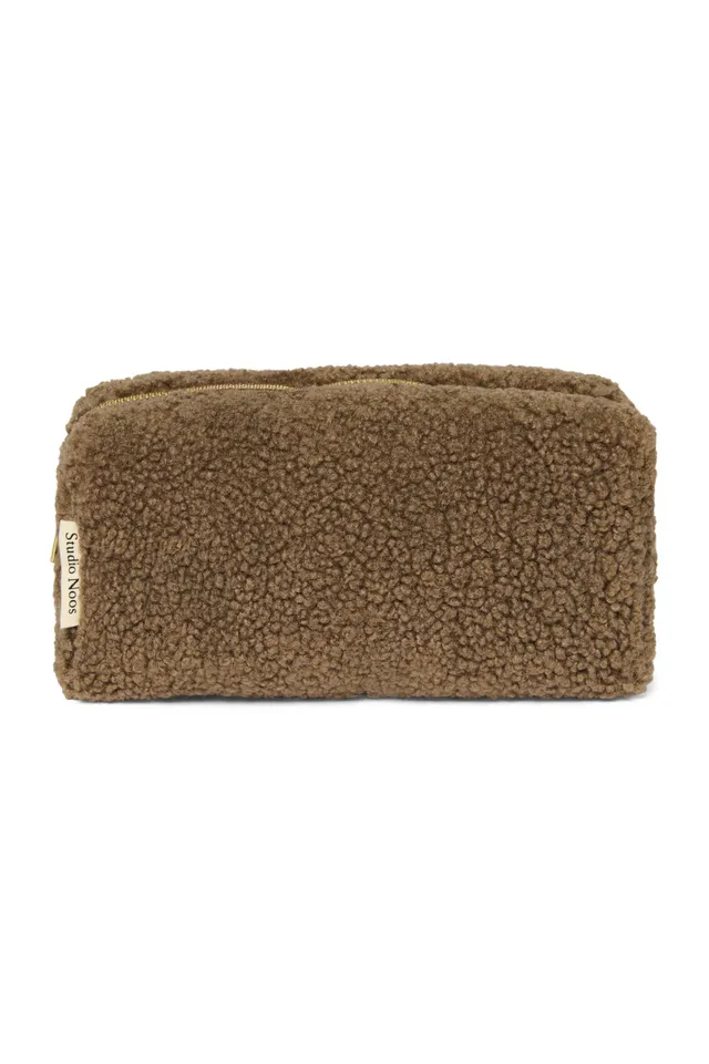 Studio Noos Teddy Pouch Täschchen Braun Reissverschluss