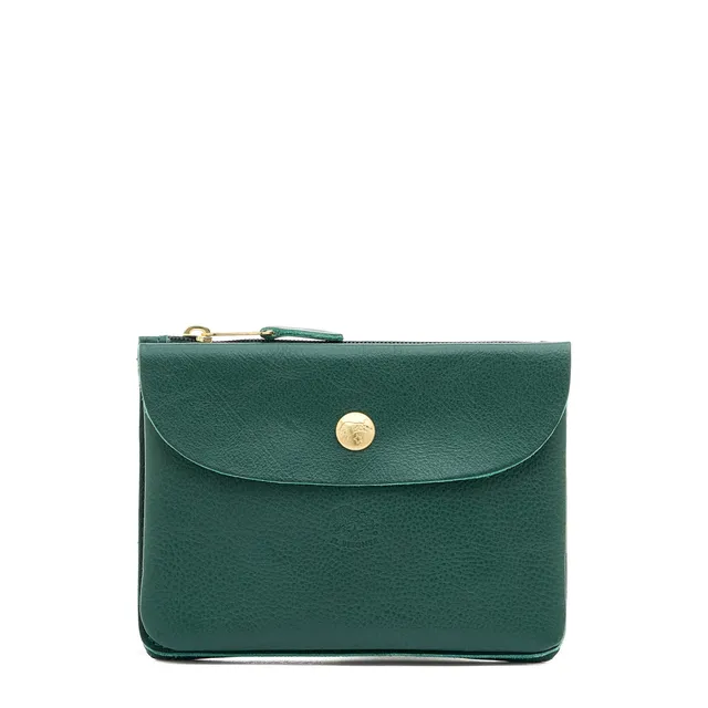 Il Bisonte Bustina Kosmetiktasche Leder grün