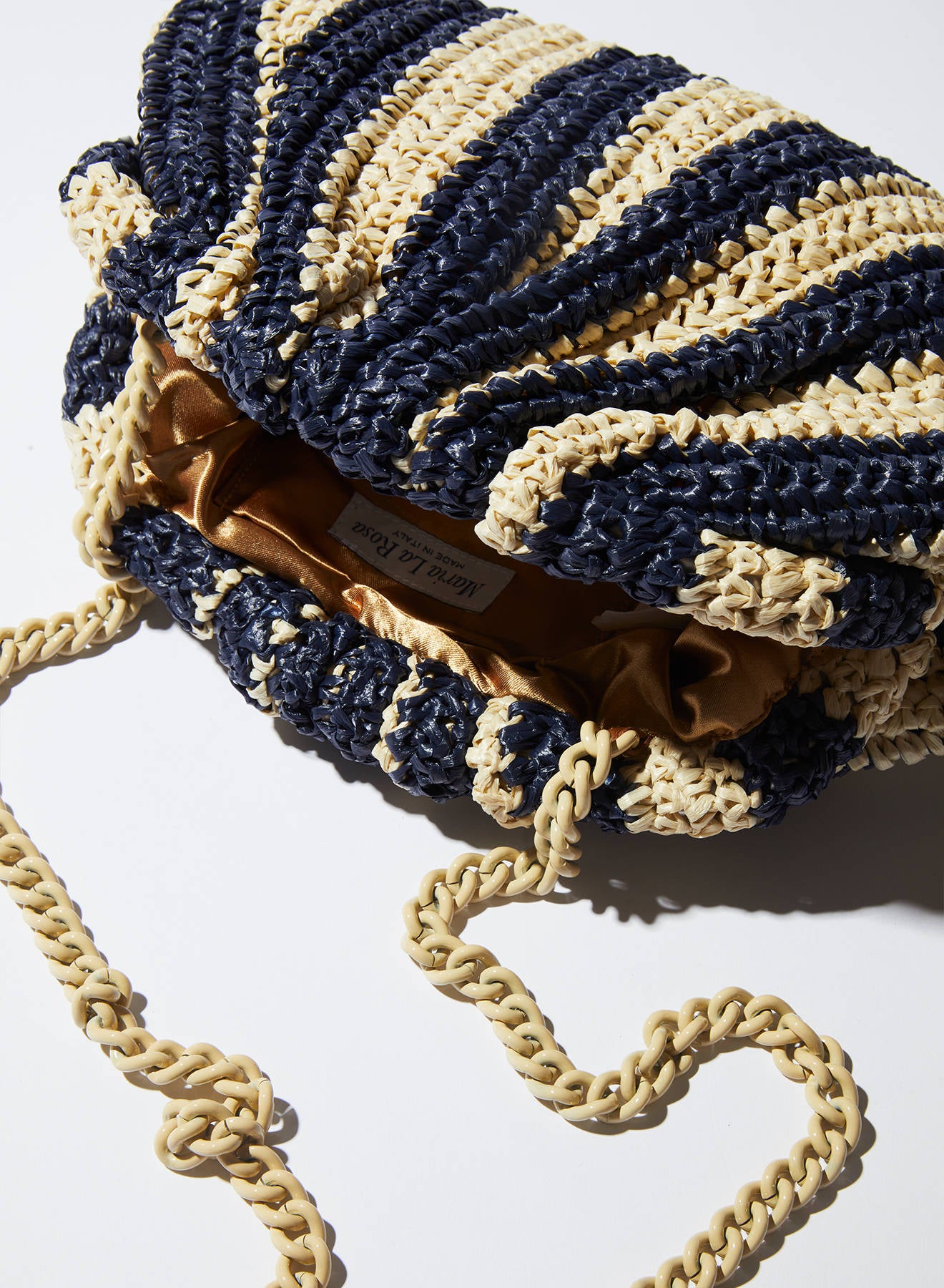 Maria la Rosa Game Crochet Clutch Schwarz Rafia