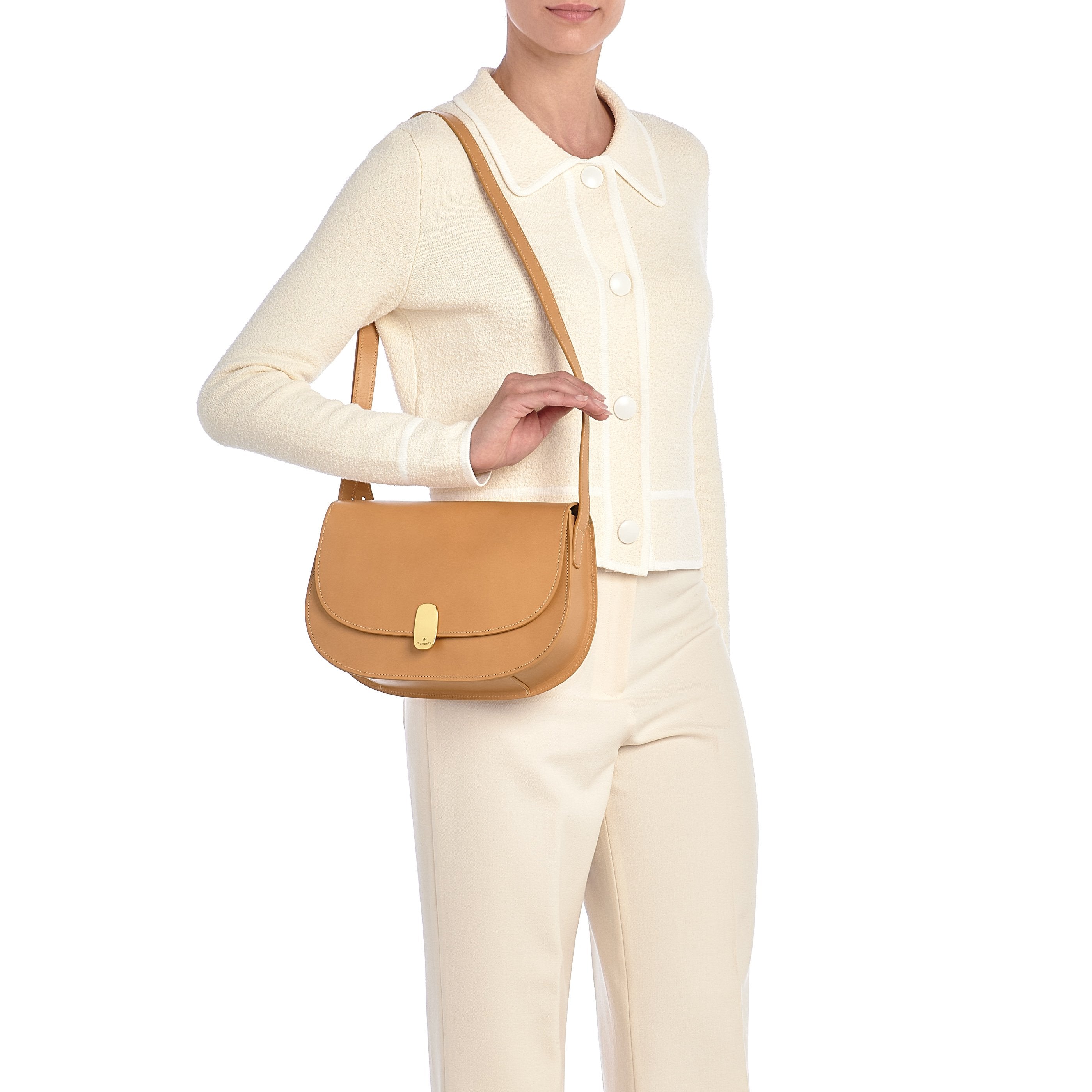Il Bisonte Atelier Schultertasche Natur Vollleder