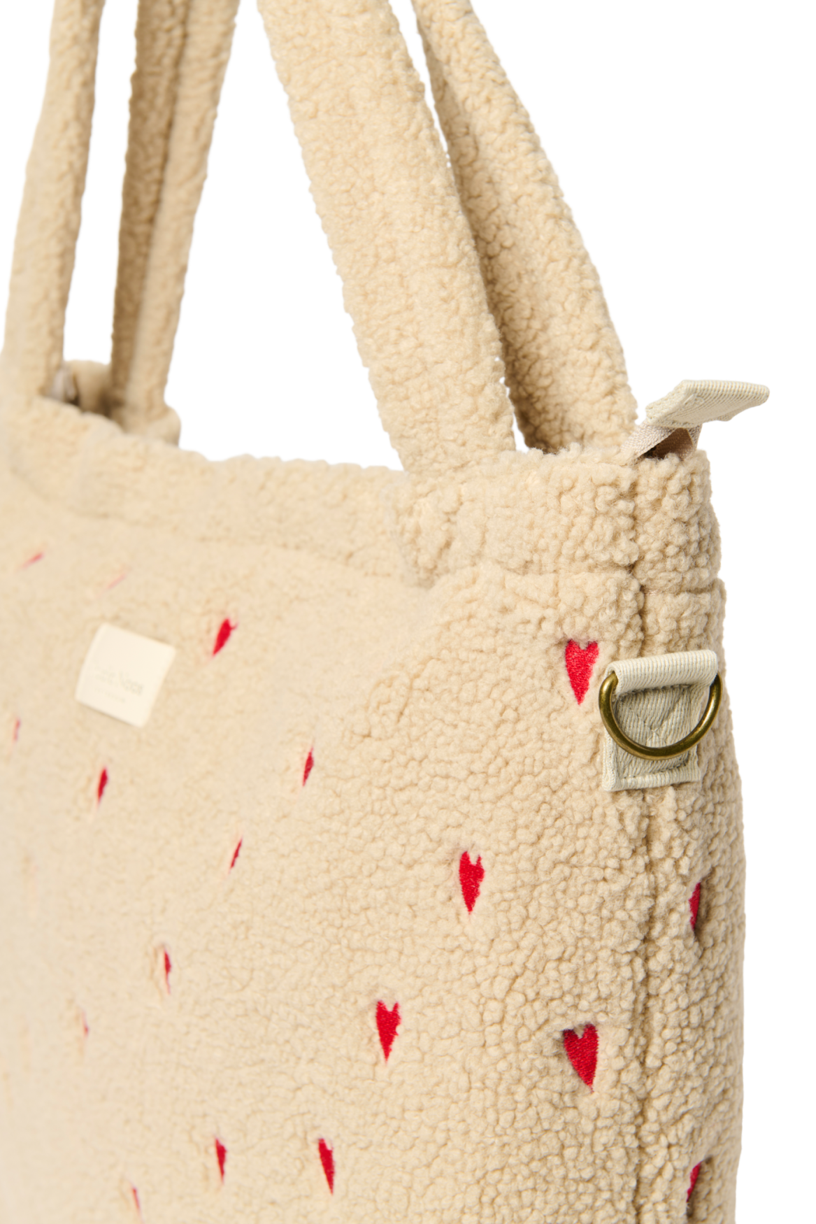 Studio Noos Teddy Wickeltasche Ecru Hearts