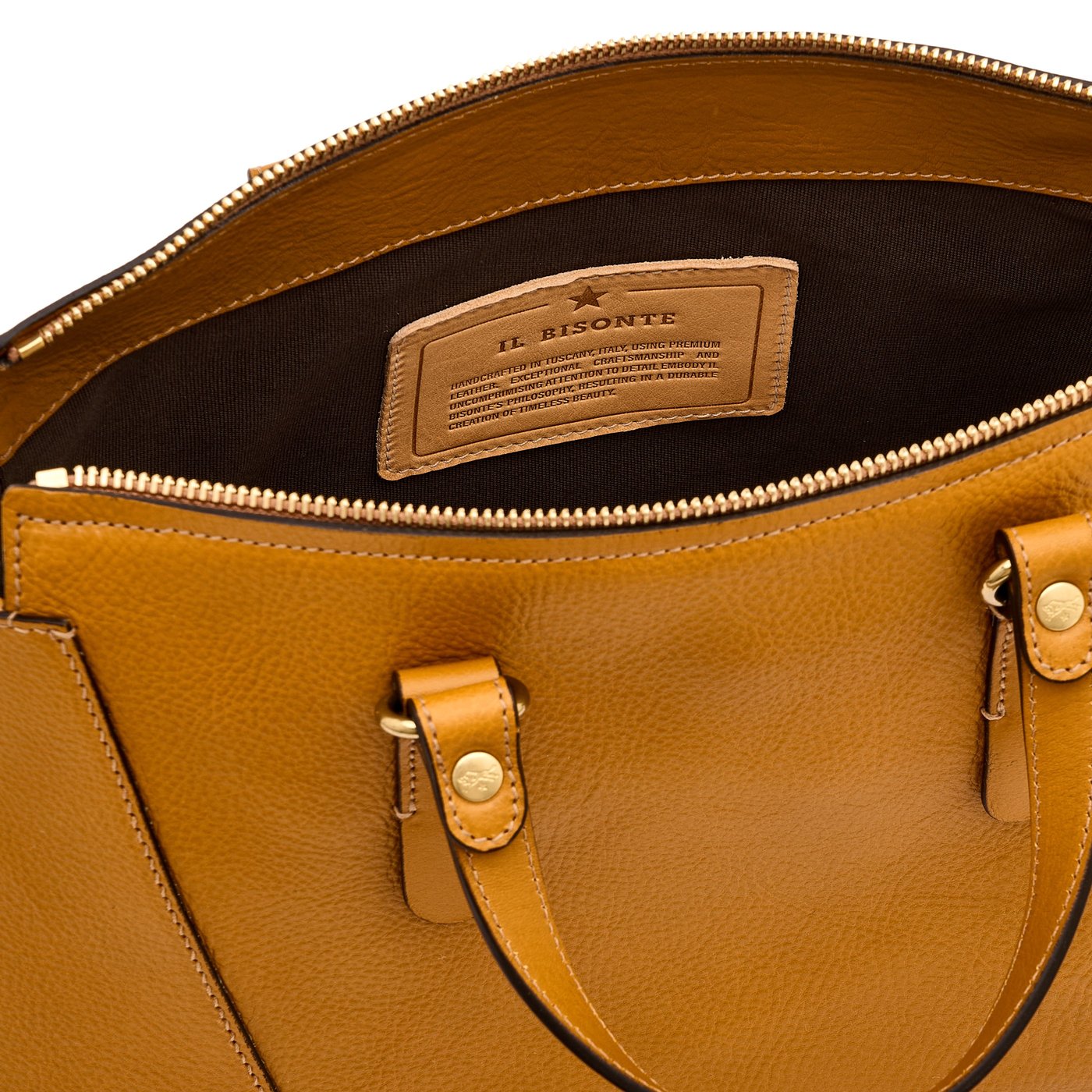 Il Bisonte Storia Boston Handtasche Leder narzissengelb