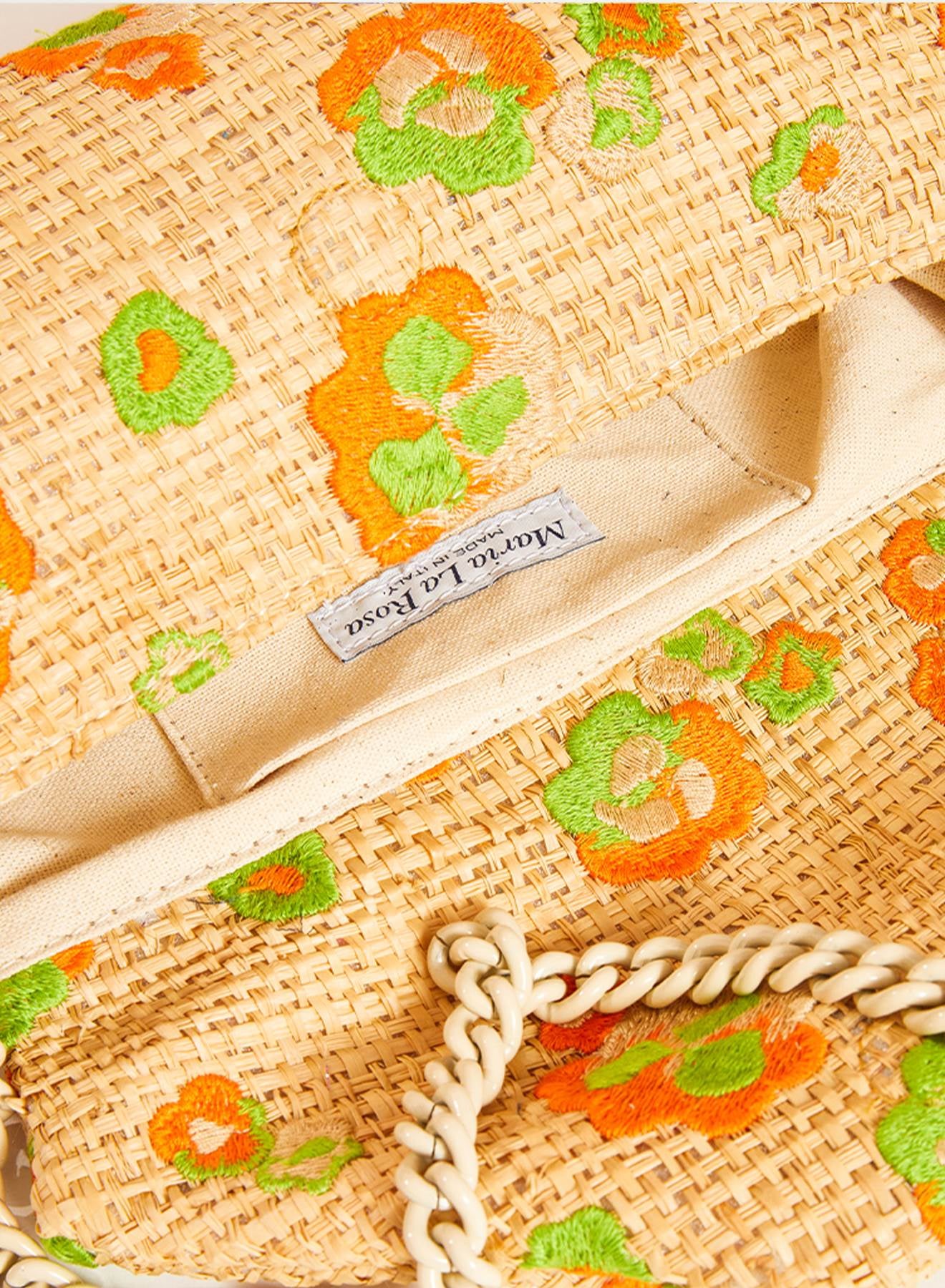 Maria la Rosa Albatros Peonia Tasche Orange Bast