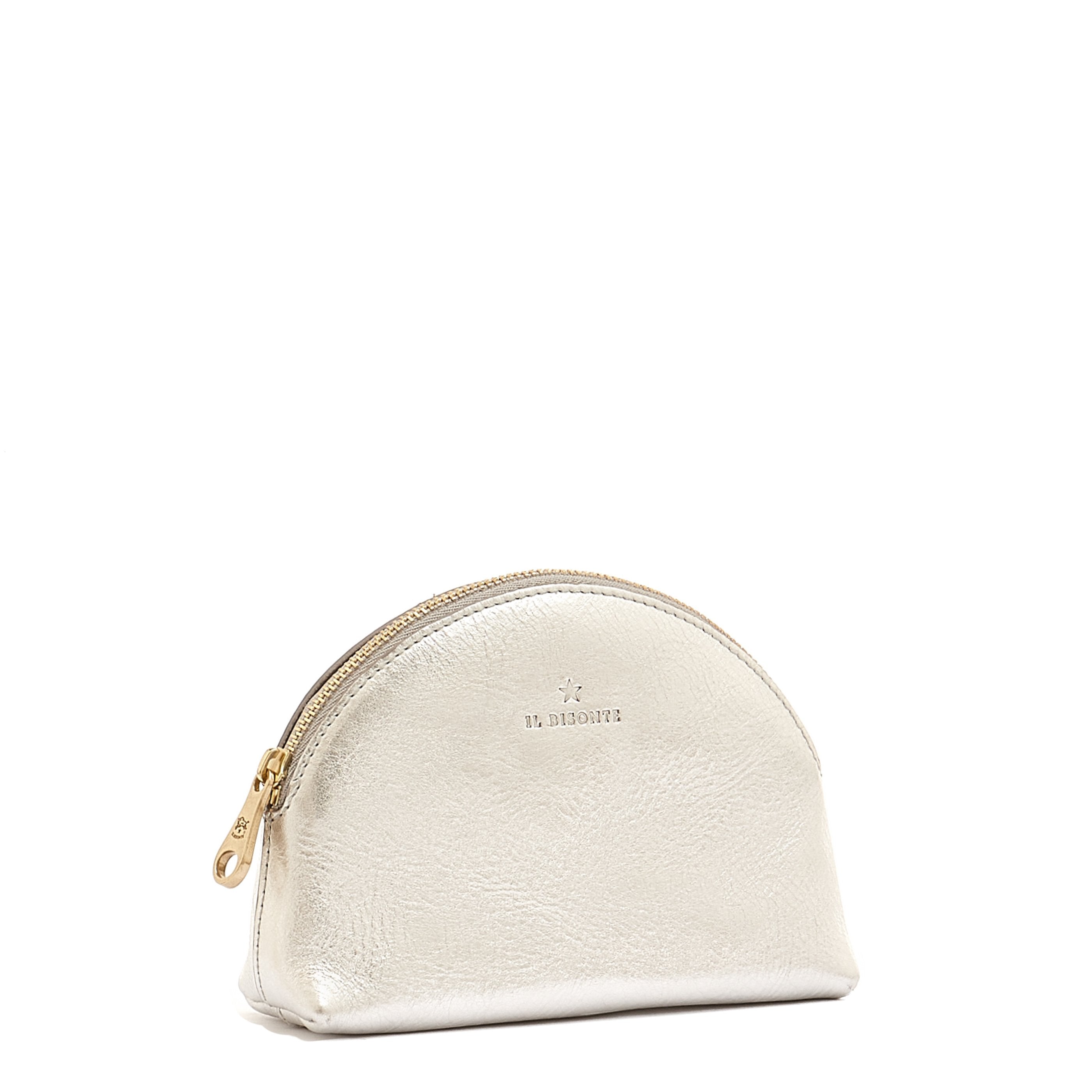 Il Bisonte Bigallo Pouch Vollleder Platin metallisiert