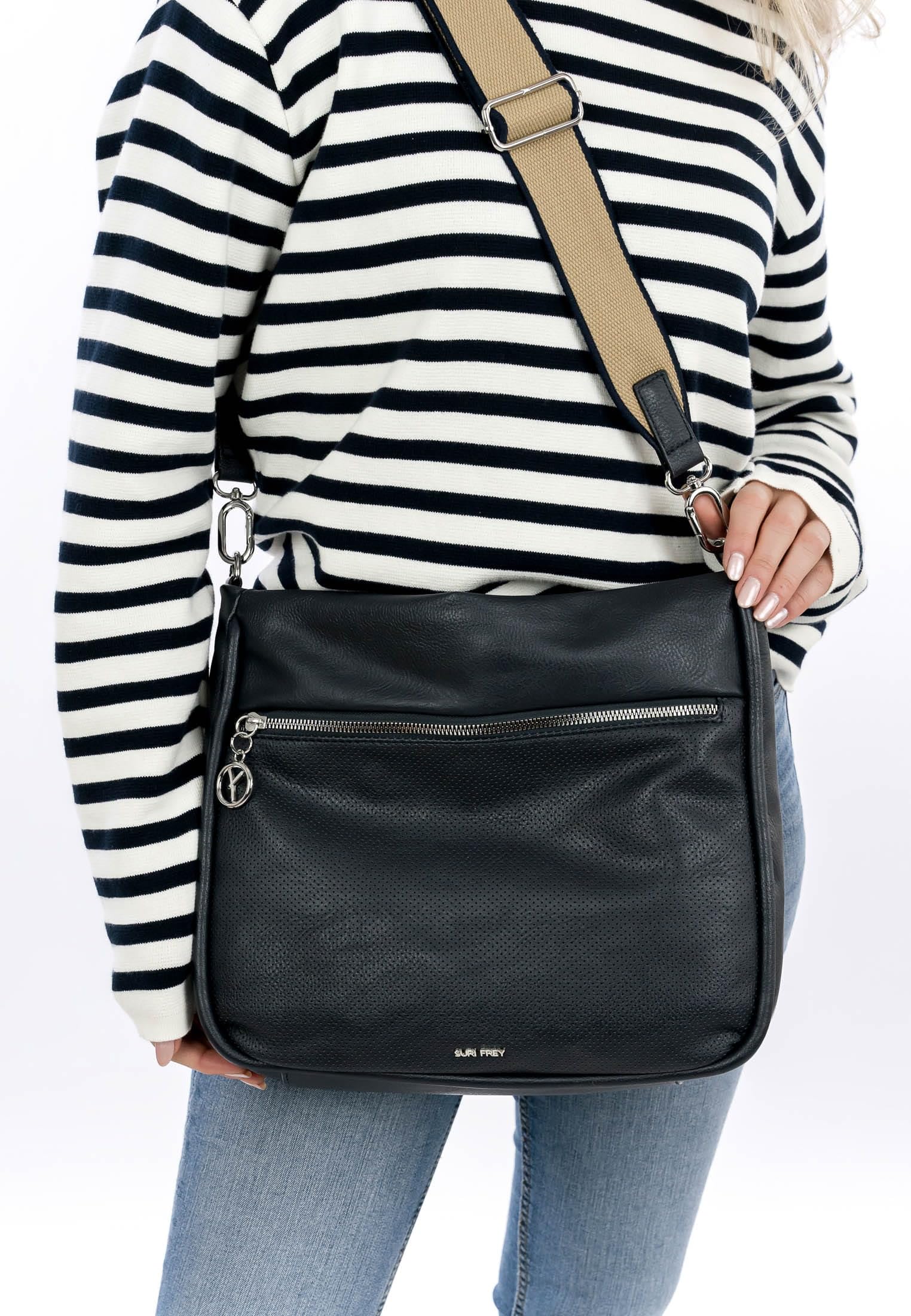 SURI FREY Patsy Shoulderbag Schultertasche Blue perforiert