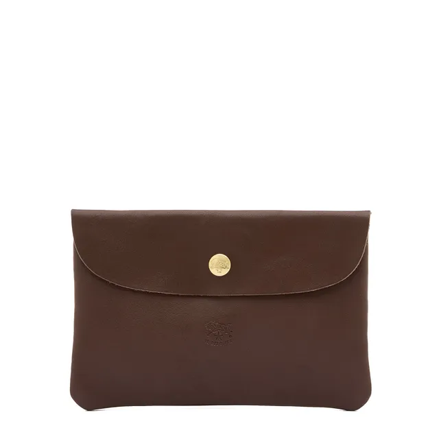 Il Bisonte Bustina Lederpochette tabak Druckknopf