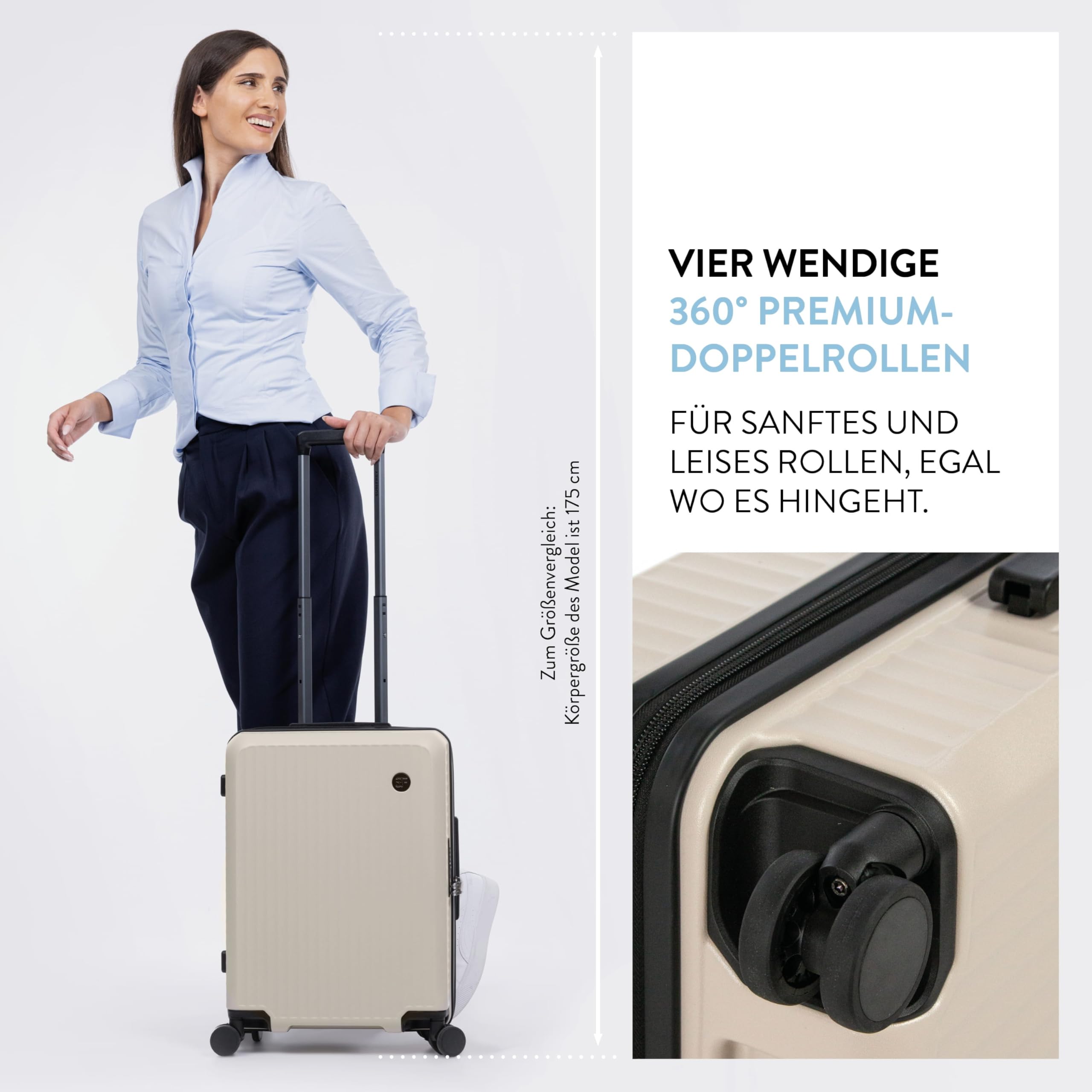 SURI FREY FreyWay Paris 70700 Koffer Ecru Handgepäck mit TSA