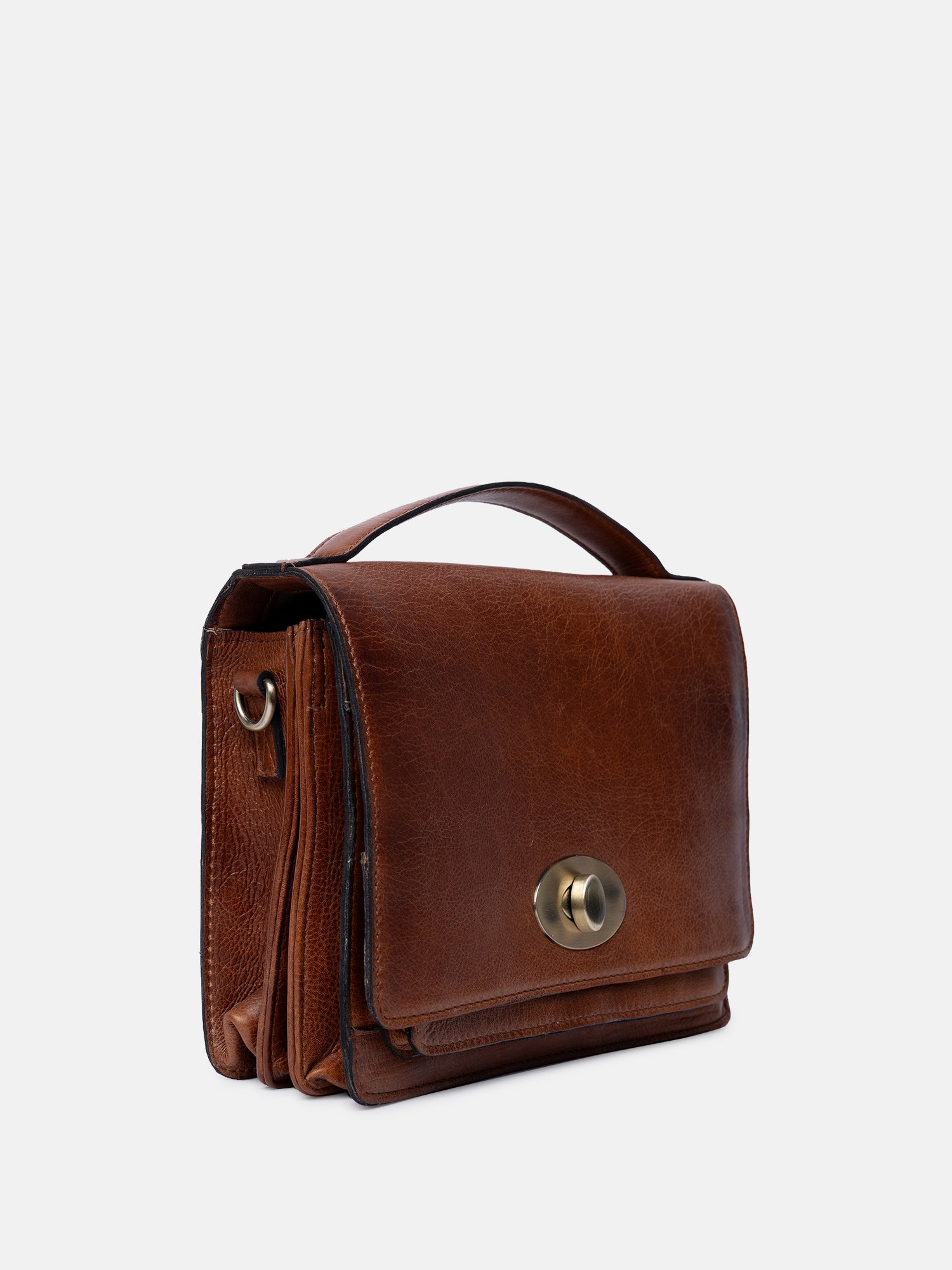 RE:DESIGNED Alba Big Umhängetasche Walnut Vollleder