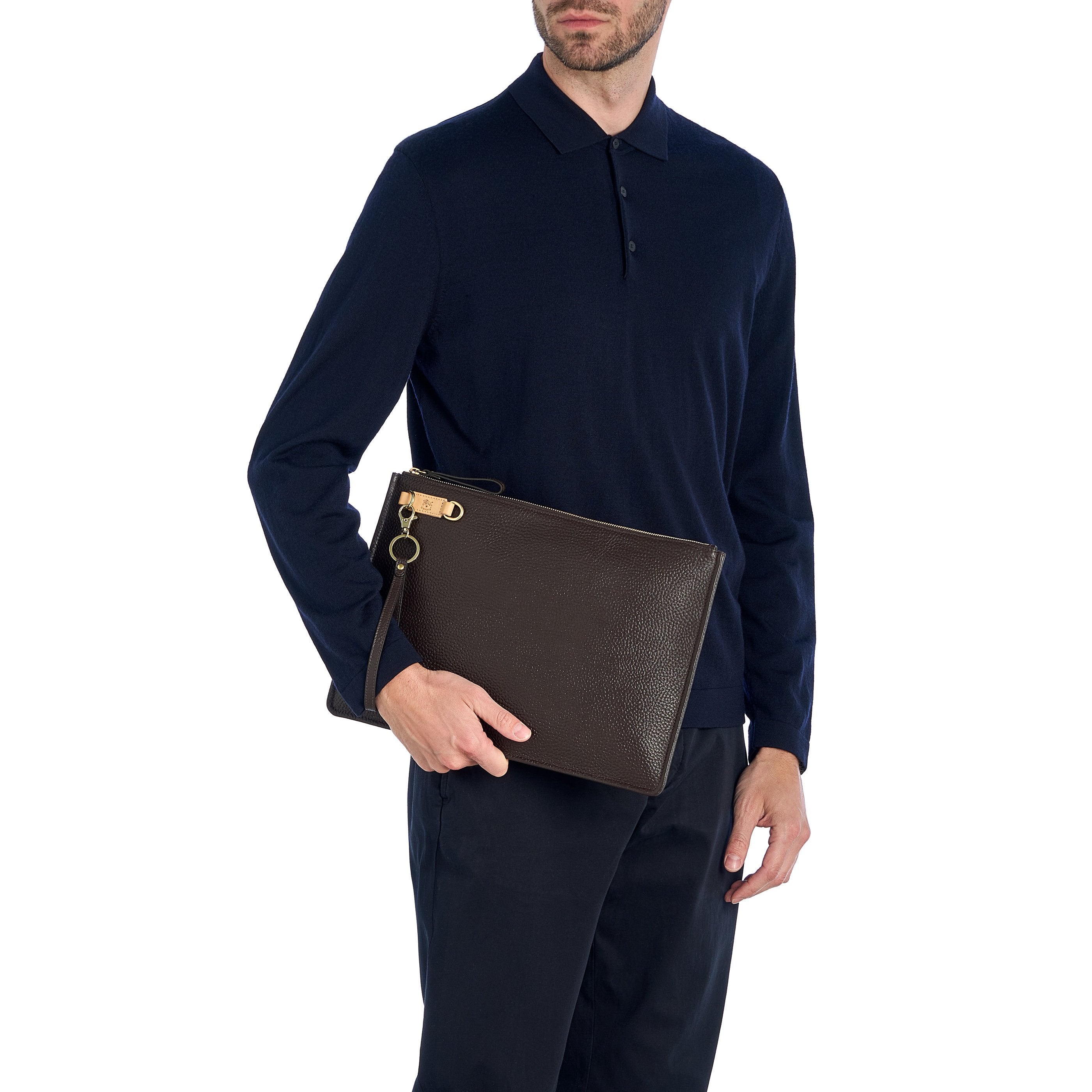Il Bisonte Segno Clutch Vollleder Braun Laptop