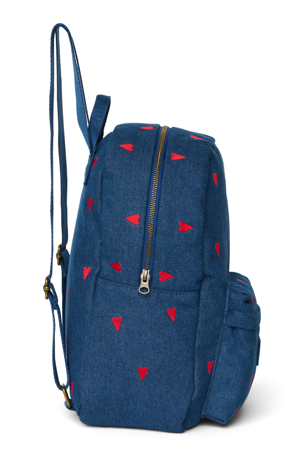 Studio Noos Denim Midi Rucksack Dark Blue Red Hearts Denim