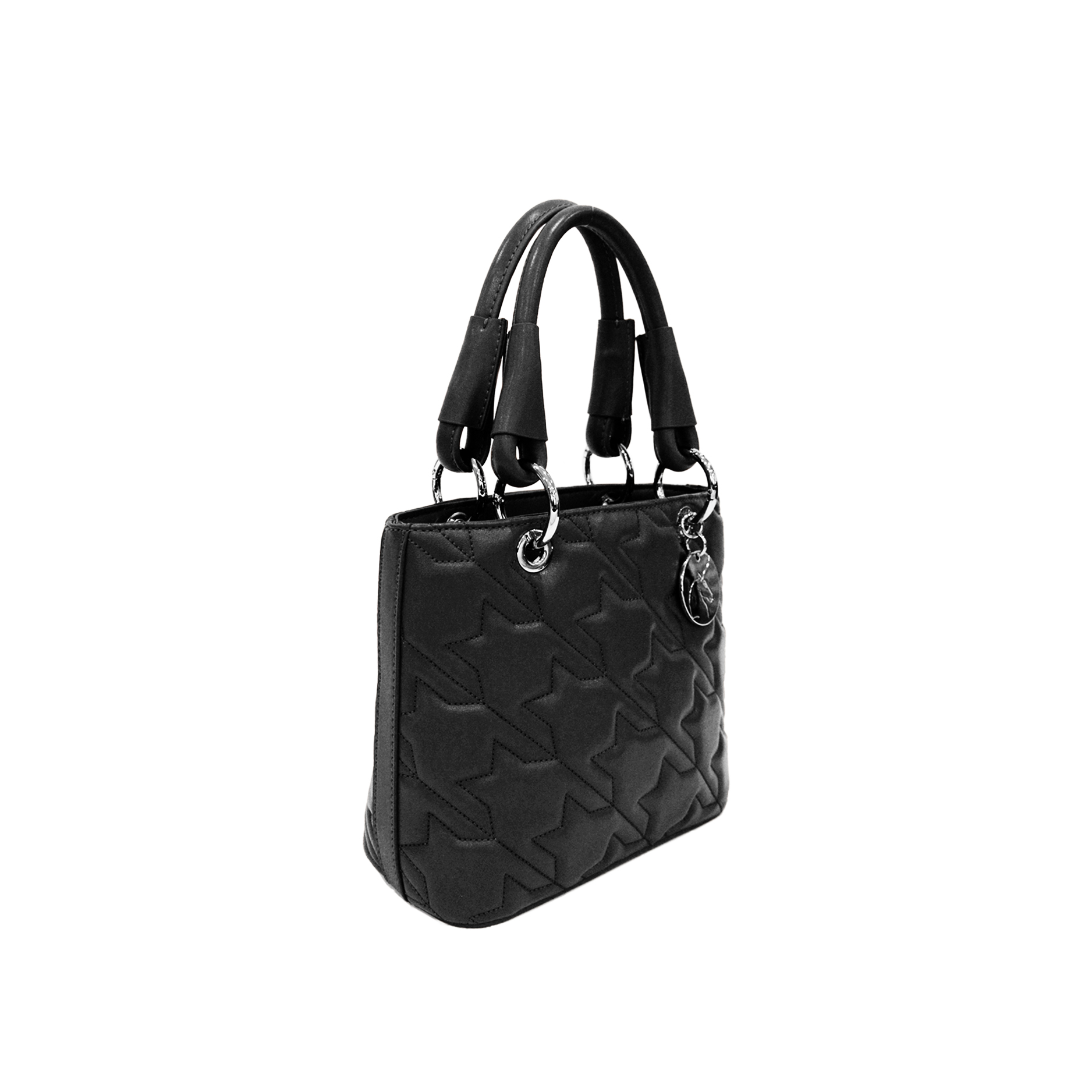 Lamarthe Stella XS Handtasche Schwarz Stepp Rindsleder