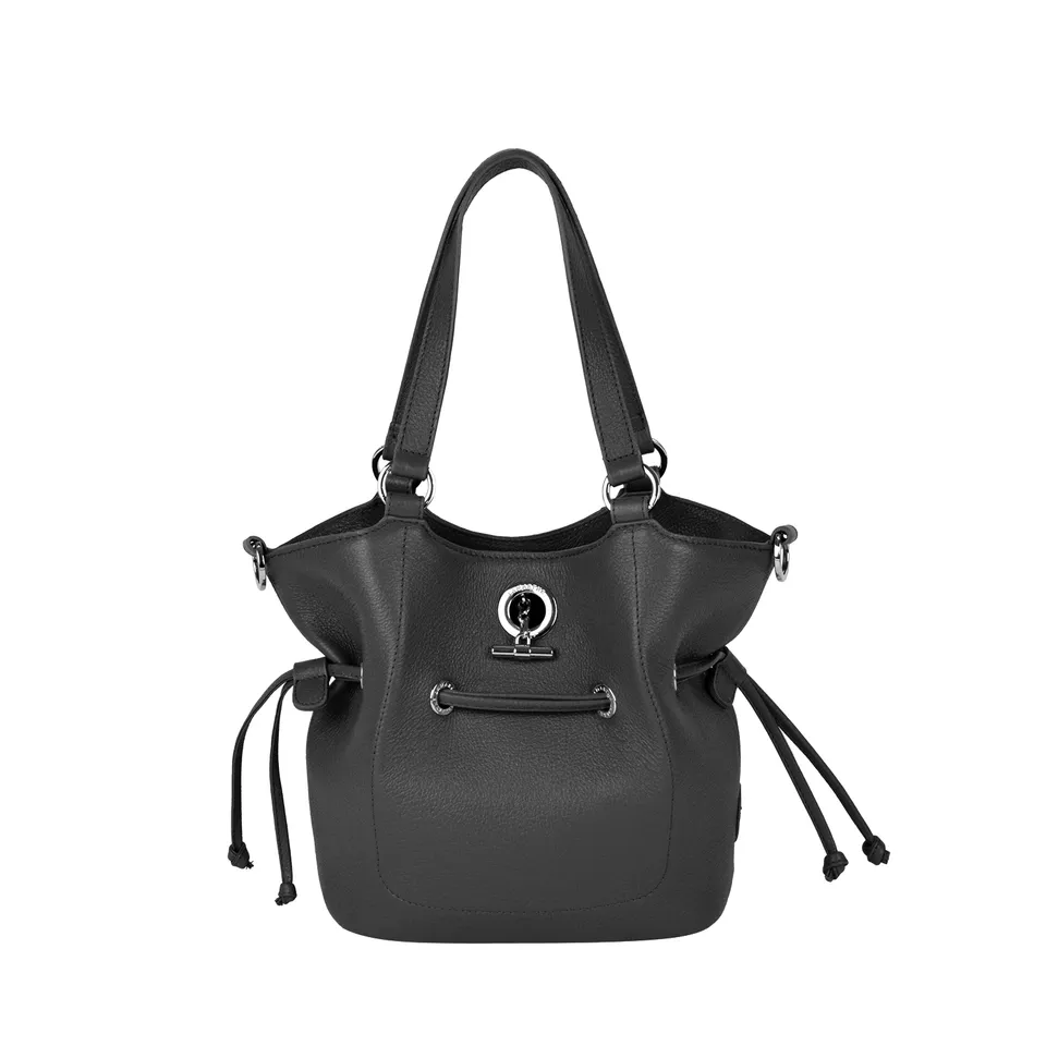 Lamarthe Paris Handtasche S Schwarz Vollleder