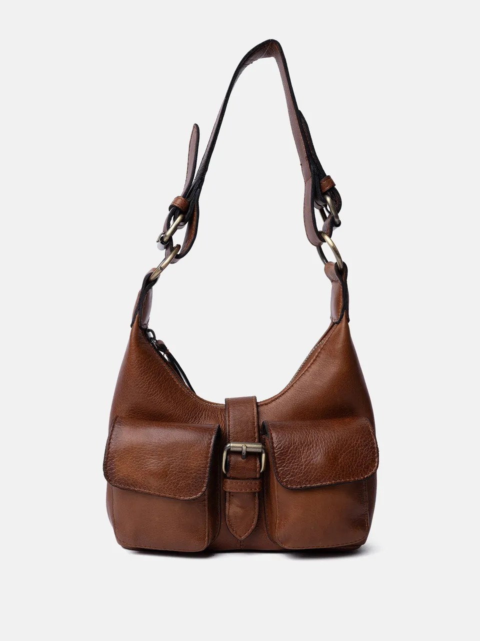 RE:DESIGNED Solvej Small Umhängetasche Walnut Vollleder